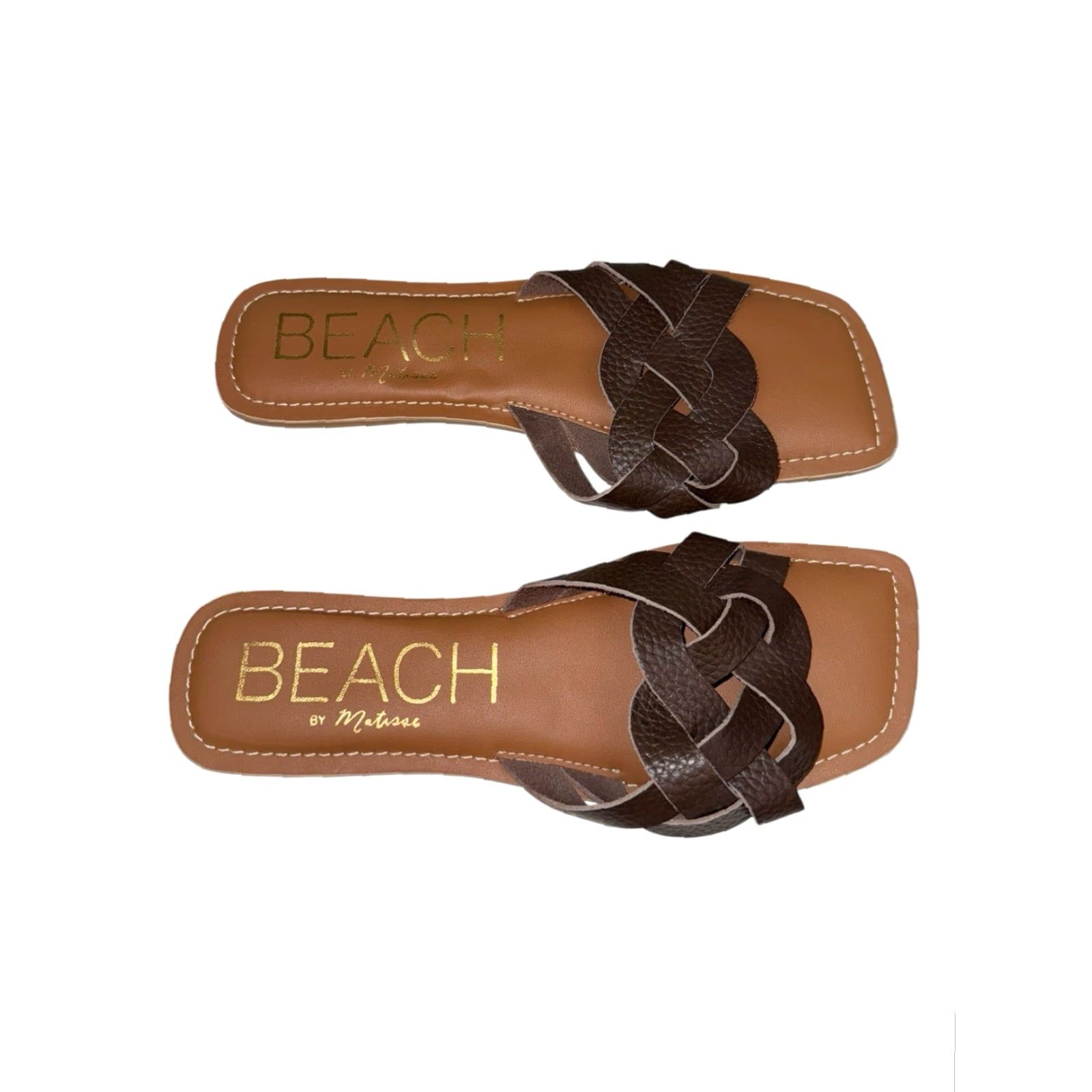 Matisse Coconuts by Matisse Beach Escape Braided Sandals Padded Leather Brown Size 9 Women Slide Sandal Matisse 9 Brown Leather Padded Sole Size US 9 / IT 39 - 3 Thumbnail