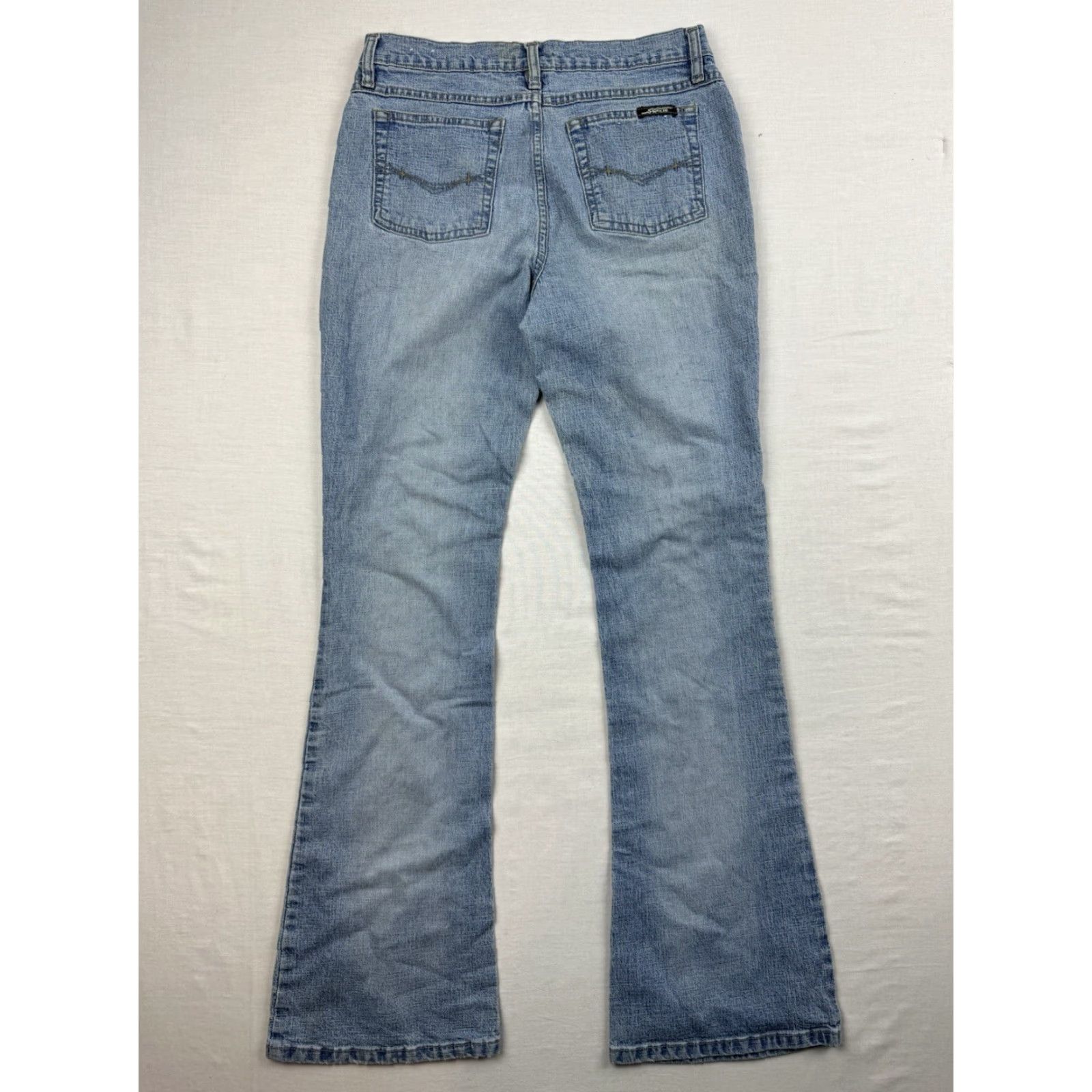 Vintage VINTAGE Squeeze Women's Flared Jeans 7/8 Low Rise Blue Hipster Y2K Punk Retro Size 28" / US 6 / IT 42 - 7 Thumbnail
