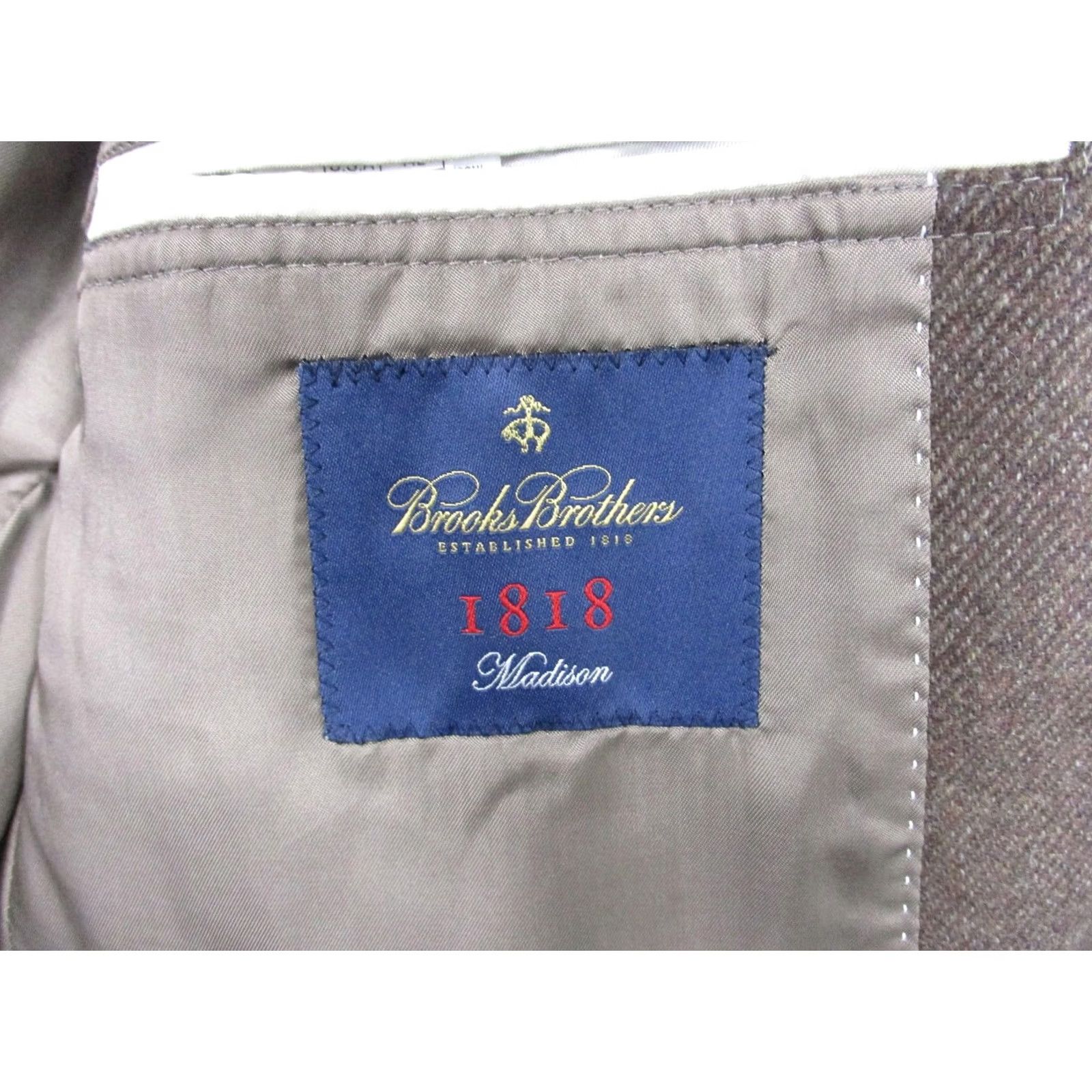 Brooks Brothers Brooks Brothers Blazer Mens 44L Yorkshire Tweed Wool Cashmere Sport Coat Brown Notch Lapel 2-Button Long Classic Fit Mens Size 44R - 7 Thumbnail