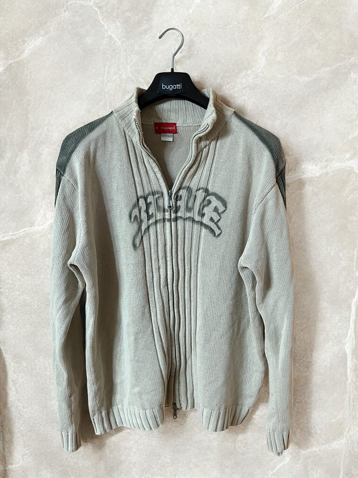 Designer × Vintage VINTAGE HEAVY KNITTED GRAFFITI LOGO Metal Zipper Sweater y2k Size US L / EU 52-54 / 3 - 10 Thumbnail