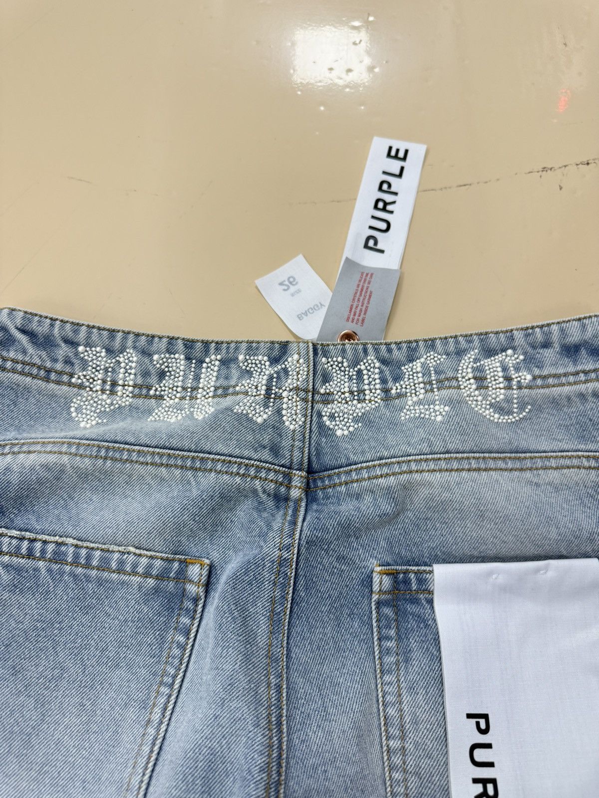 Other Purple Brand Baggy Aviator Hotfix Jeans Size 26" / US 2 / IT 38 - 6 Thumbnail