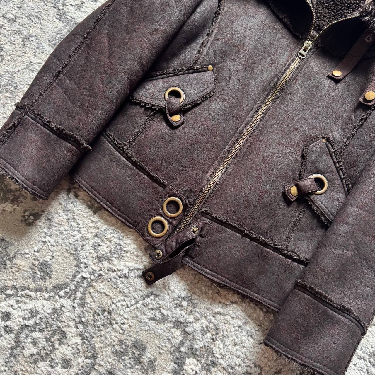If Six Was Nine Avant Garde If Six Was Nine Style Fur Brown Leather Jacket Size US L / EU 52-54 / 3 - 9 Thumbnail
