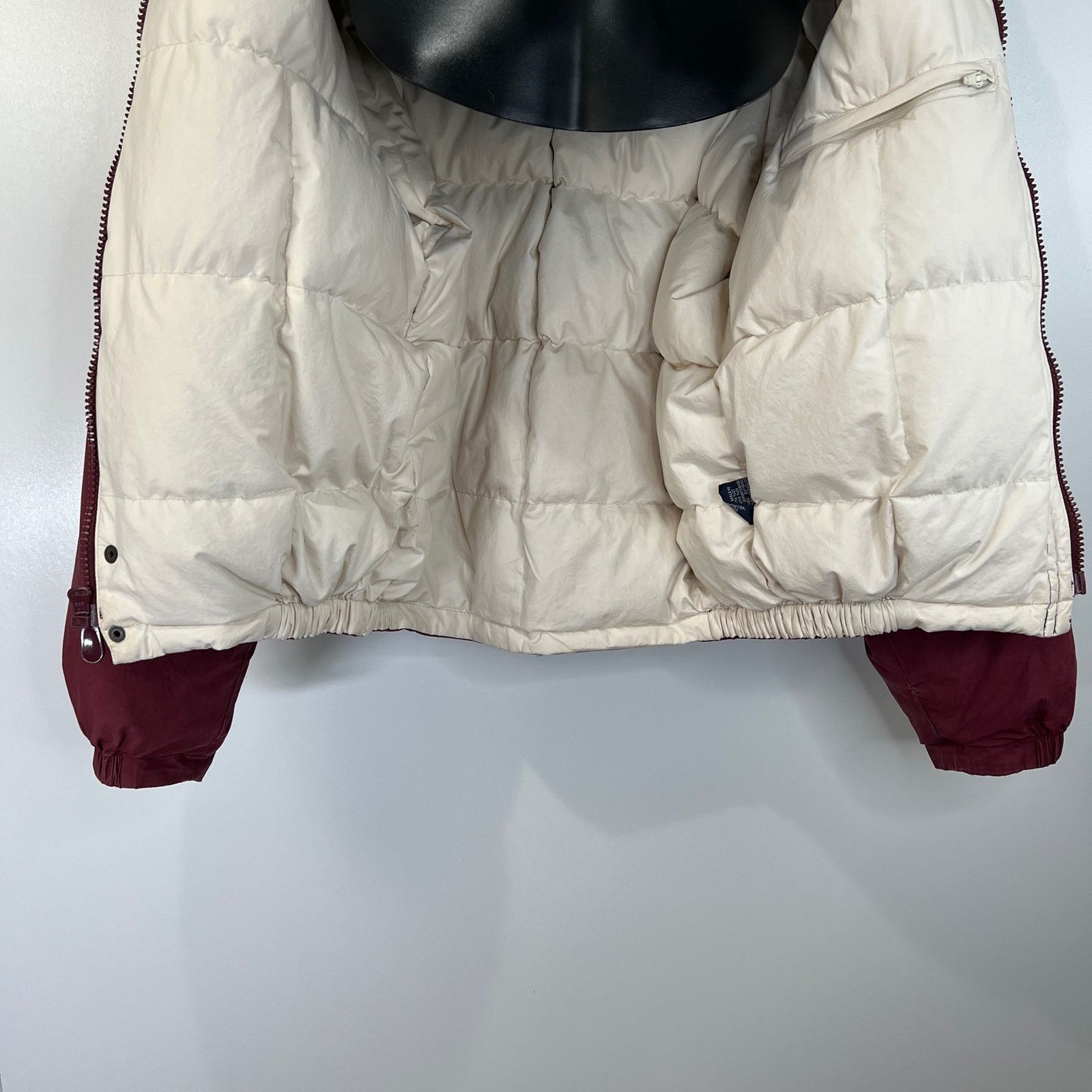 Nautica × Vintage Vintage 80s Nautica Down Puffer Coat Hooded Burgundy Red Size US M / EU 48-50 / 2 - 4 Thumbnail