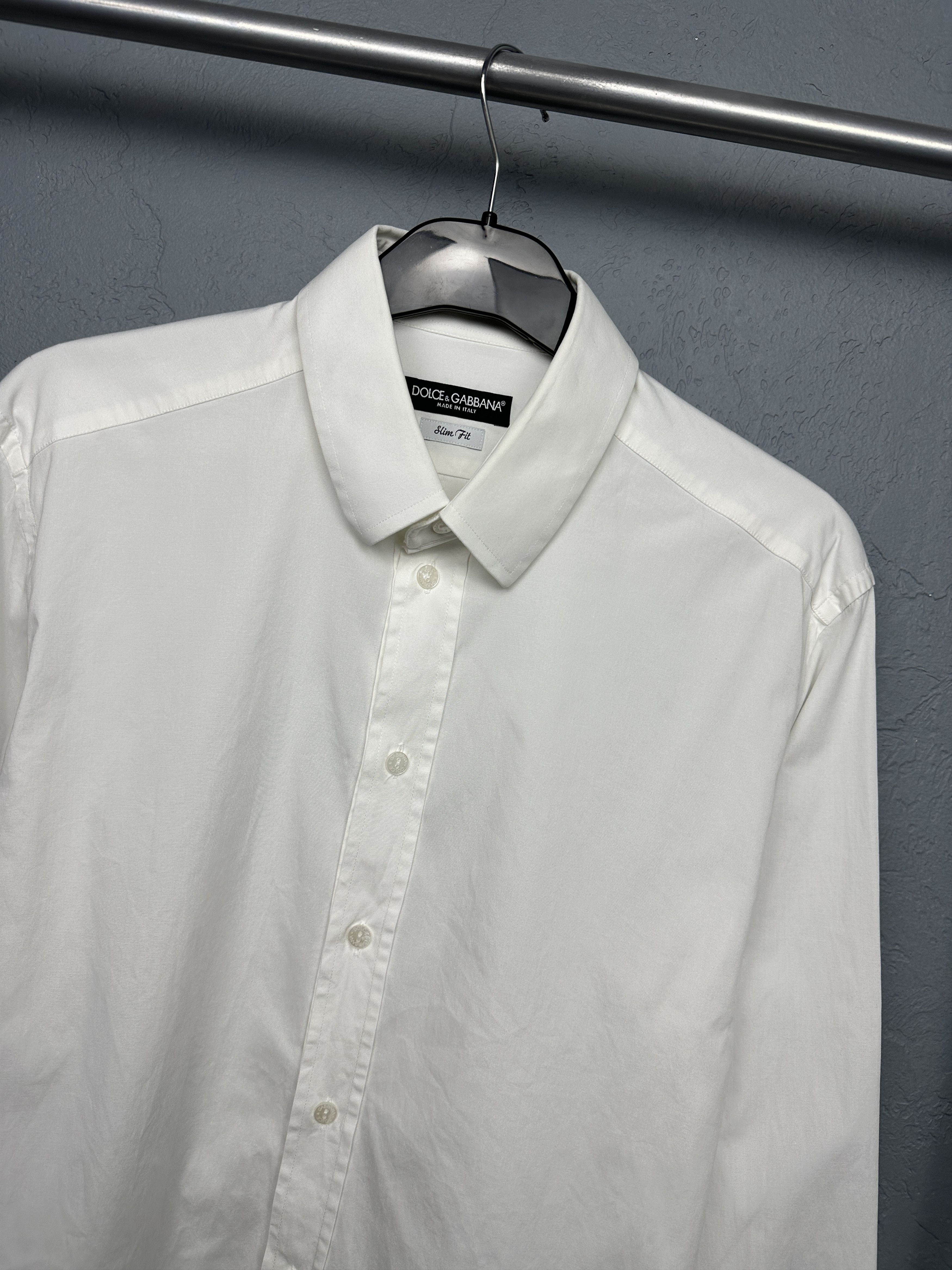 Dolce & Gabbana Dolce & Gabbana Vintage Mens Long Sleeve White Shirt Size US M / EU 48-50 / 2 - 2 Thumbnail