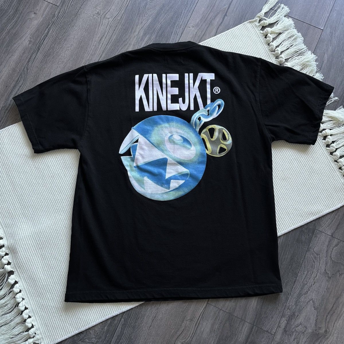 Other KINE JKT x KENCUT Blue Logo Short Sleeve Black Tee Size US L / EU 52-54 / 3 - 7 Thumbnail