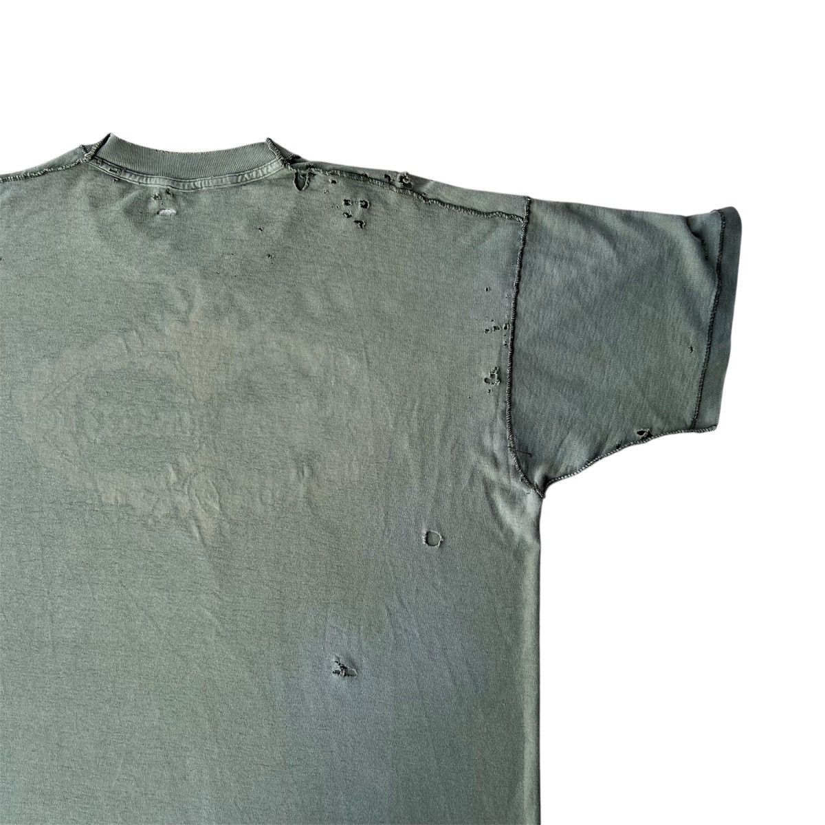 Vintage Vintage Faded Thrashed Olive Green Inside Out T-Shirt Size US XXL / EU 58 / 5 - 5 Thumbnail