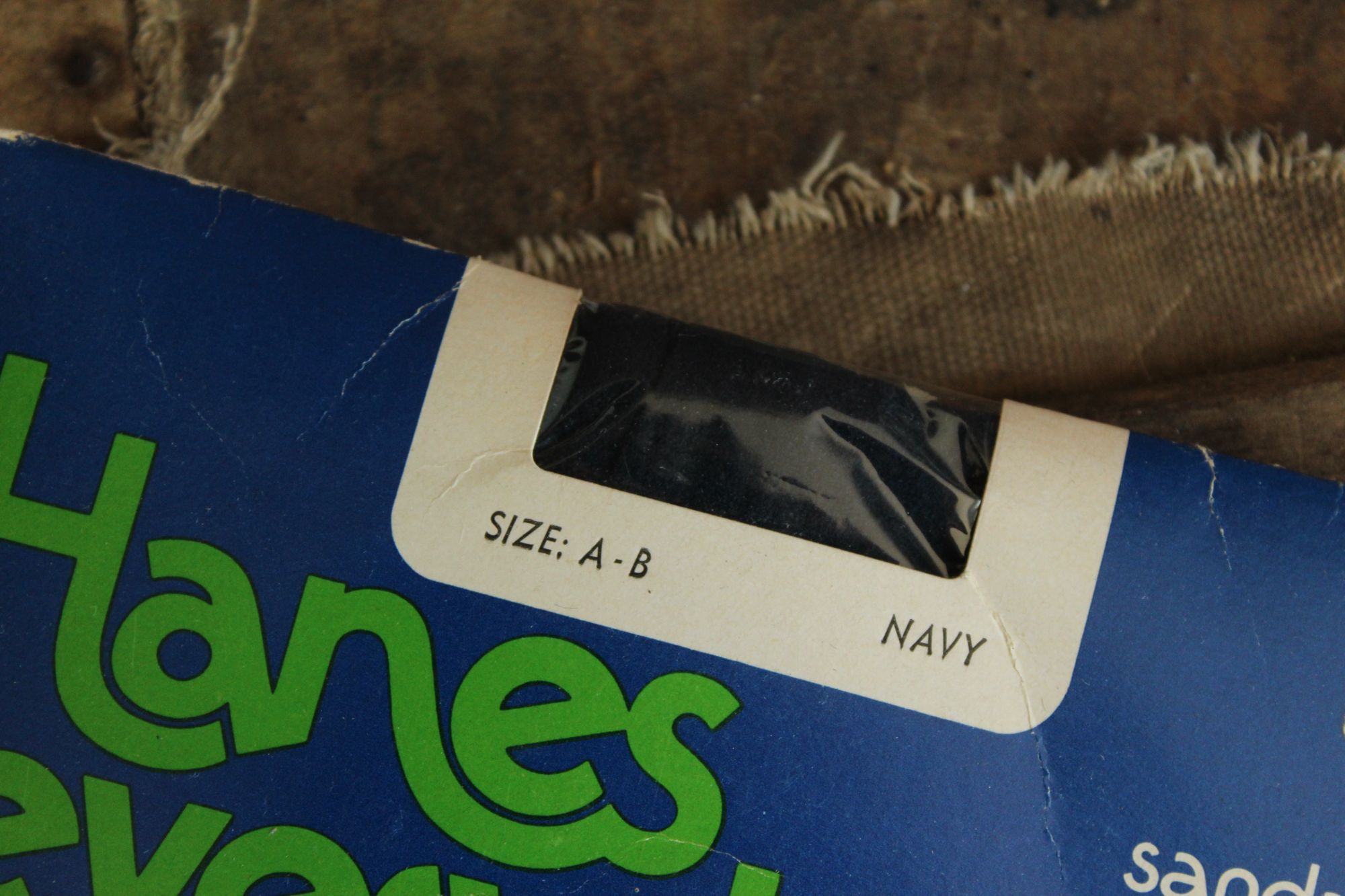 Hanes Vintage 1980s 1990s Pantyhose, New NOS, Hanes Navy, Size A-B Size ONE SIZE - 2 Thumbnail