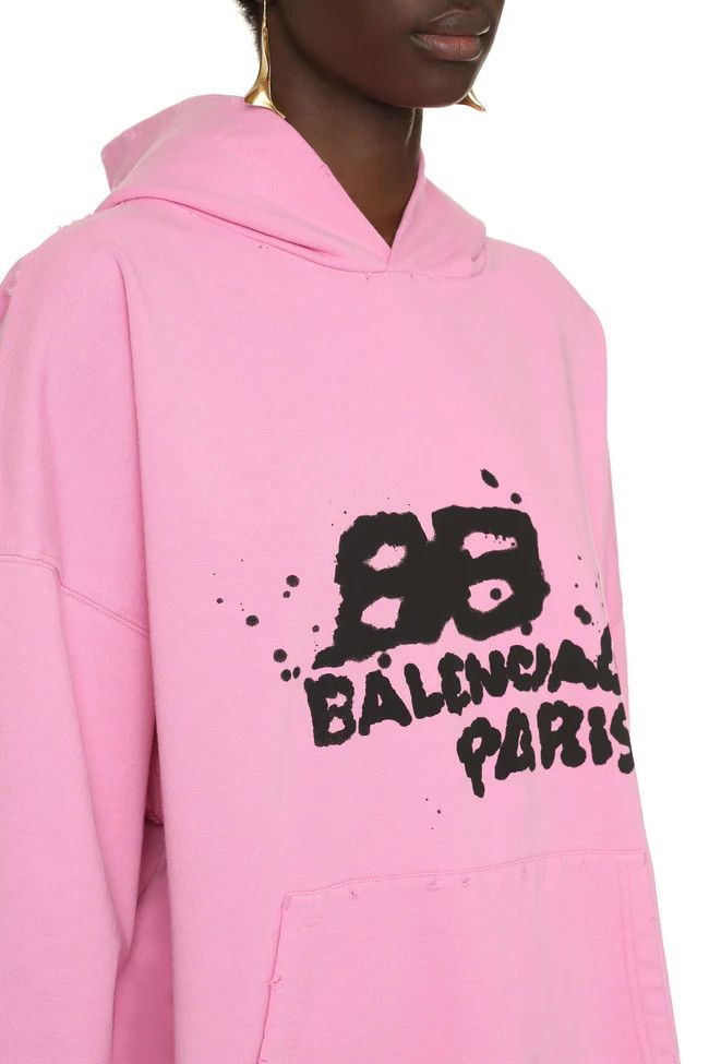 Balenciaga o1la1rc1a0824 Large Fit Hoodie in Pink/Black Size XS / US 0-2 / IT 36-38 - 5 Thumbnail