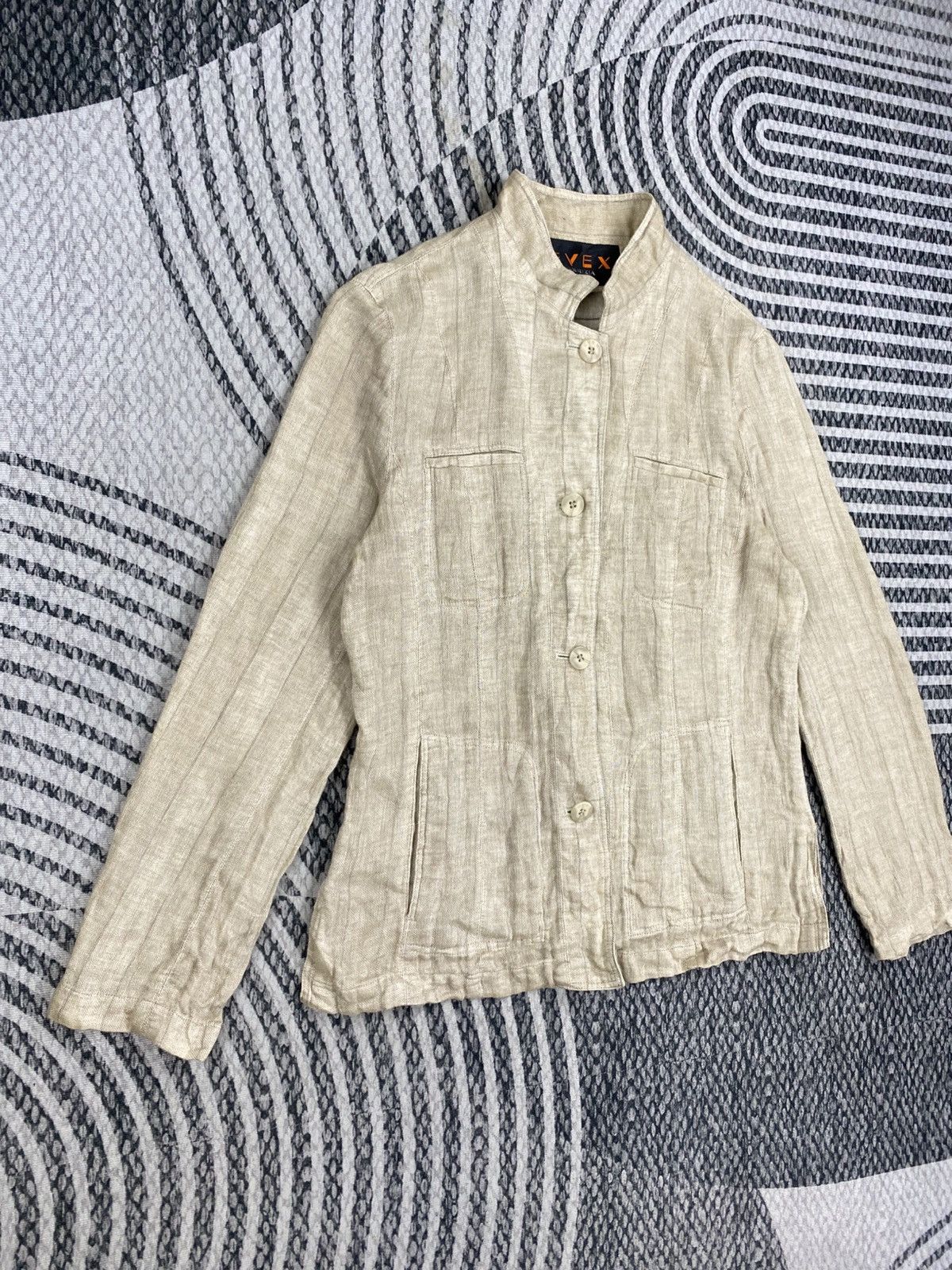 Krizia Uomo Vintage EVEX By Krizia Beige Linen Jacket Size M / US 6-8 / IT 42-44 - 3 Thumbnail
