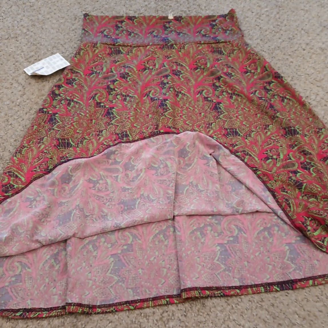 Vintage LuLaRoe Skirt Knee Length Pink Geometric A-Line Pull On L Women Regular VintageNo Size 36" / US 14 / IT 50 - 7 Thumbnail