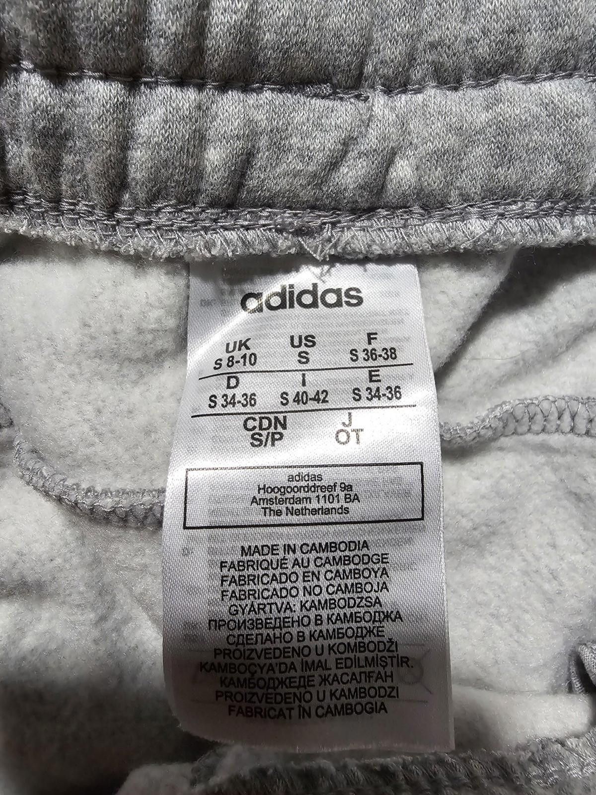 Adidas Adidas Womens Small Gray White Stripe Sweatpants Drawstring Size 28" / US 6 / IT 42 - 3 Thumbnail
