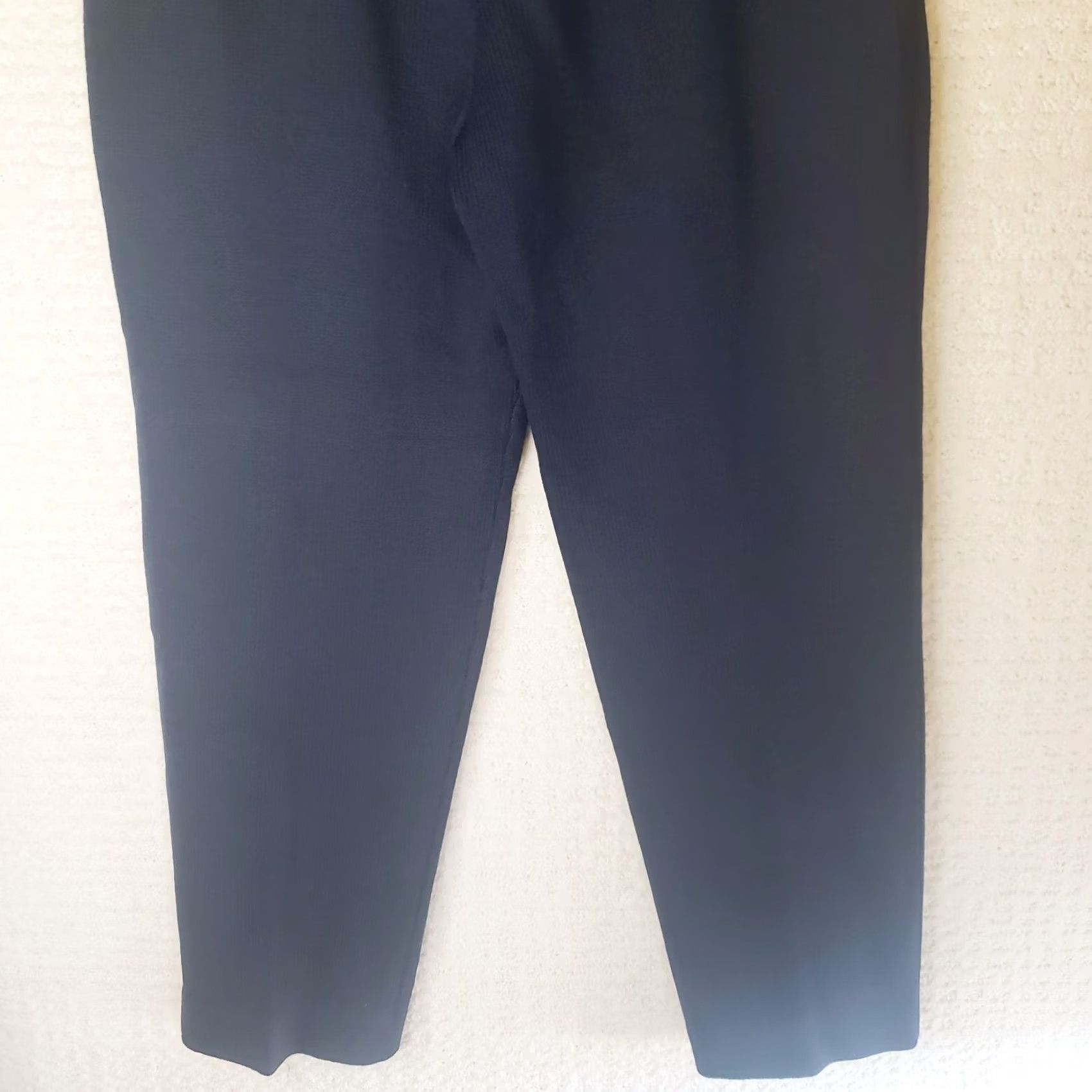 Asics VINTAGE? No. St John Basics Womens Dress Pants Navy Knit Wool Wide-Leg Pleated Front Pockets Pull On Size 8 SS? Size M / US 6-8 / IT 42-44 - 7 Thumbnail