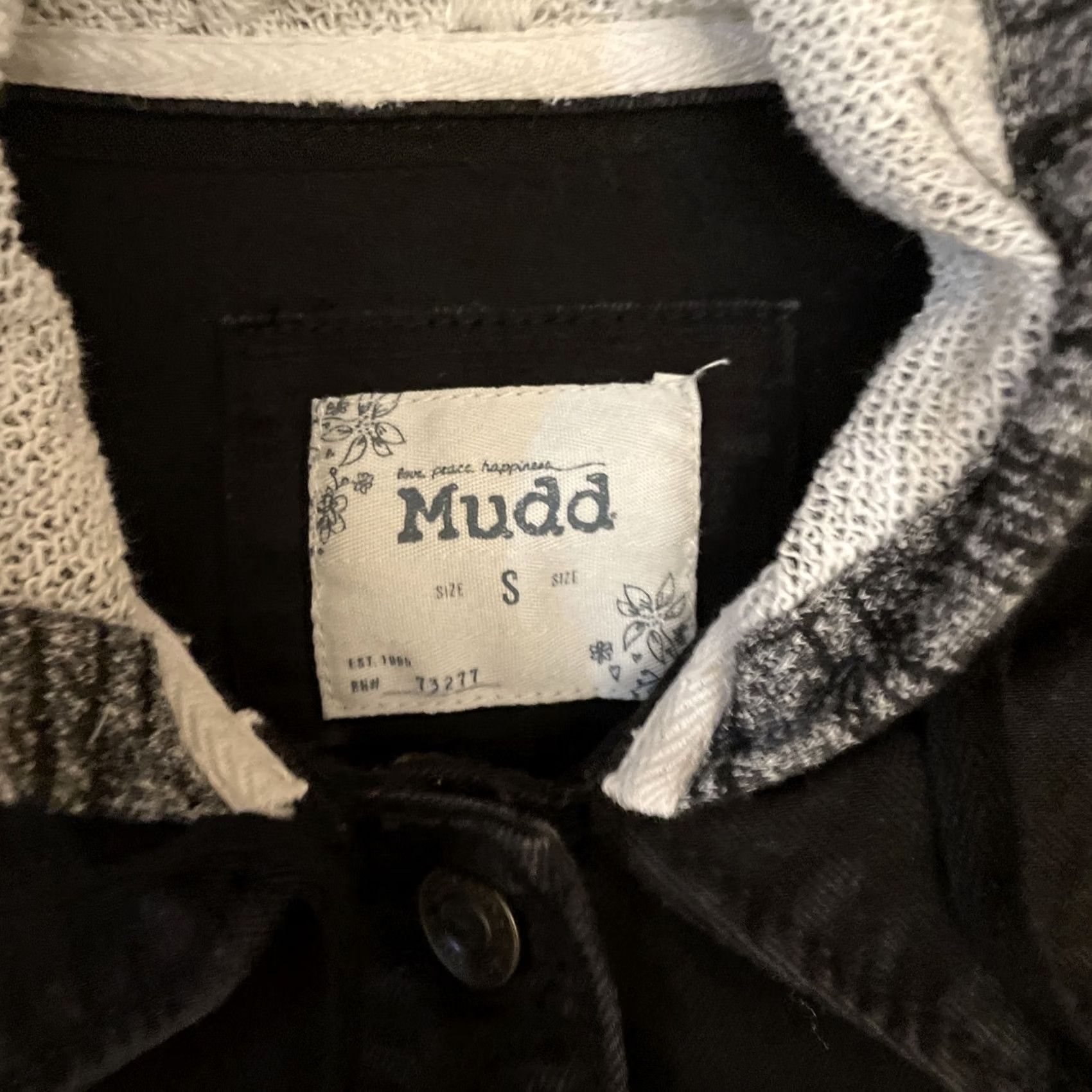 Denime VINTAGE Mudd Denim Jean Hoodie Jacket Womens Small Black Grey Button Front Shirt Hoodie Short Sleeve Mens? Size S / US 4 / IT 40 - 3 Thumbnail