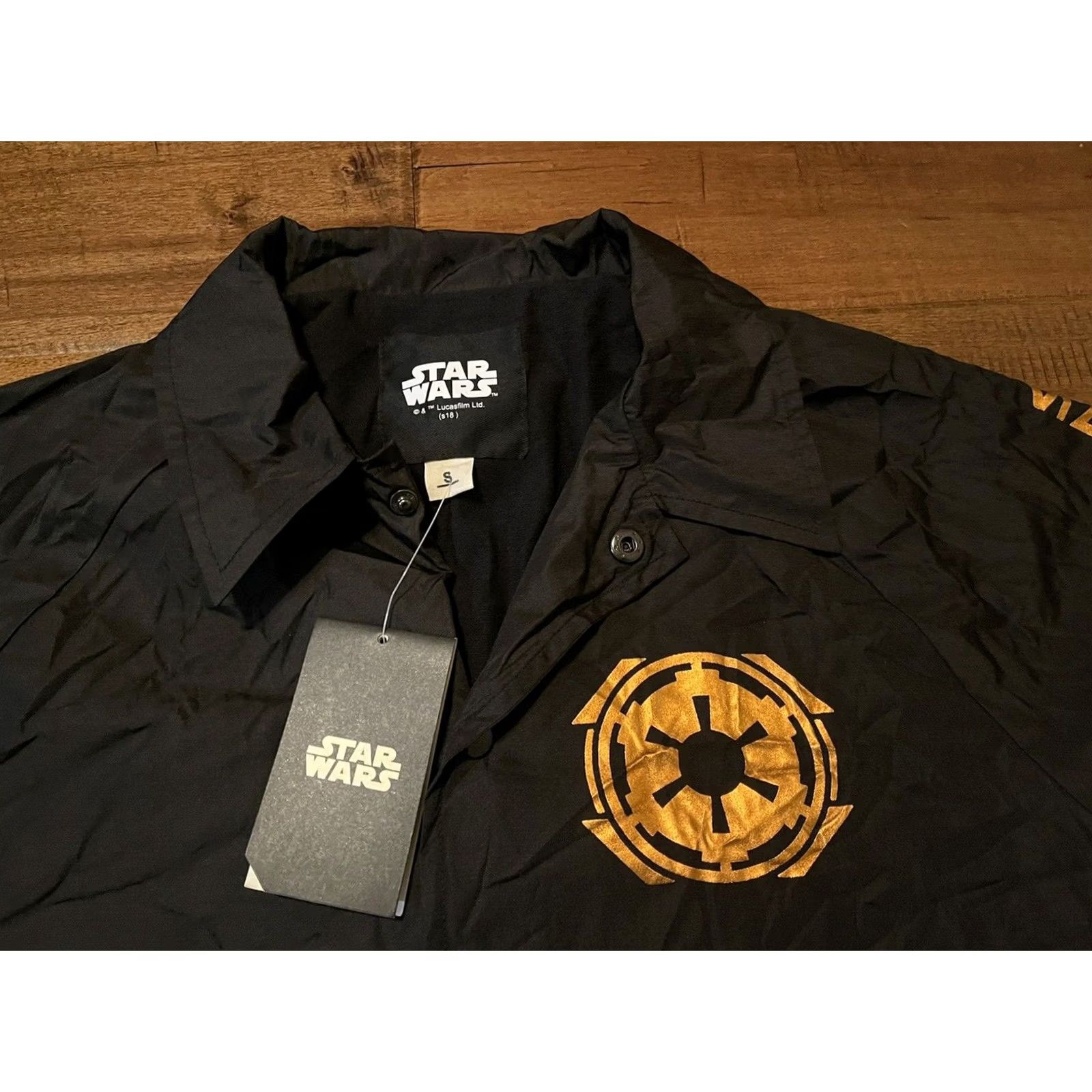 Star Wars VINTAGE Star Wars Tempest Scout Trooper Coach's Snap Button Jacket Shirt Mens Small Black 90s Theme Stars Accents Button Size US S / EU 44-46 / 1 - 4 Thumbnail