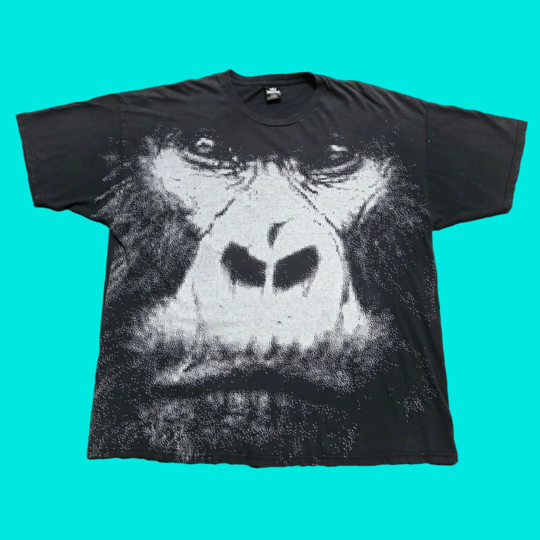 Supra Vintage Supra Gorilla AOP Skate Shirt Mens XXL Black T-Shirt Skater 90s Y2K Brand: Supra Size US XXL / EU 58 / 5 - 1 Thumbnail