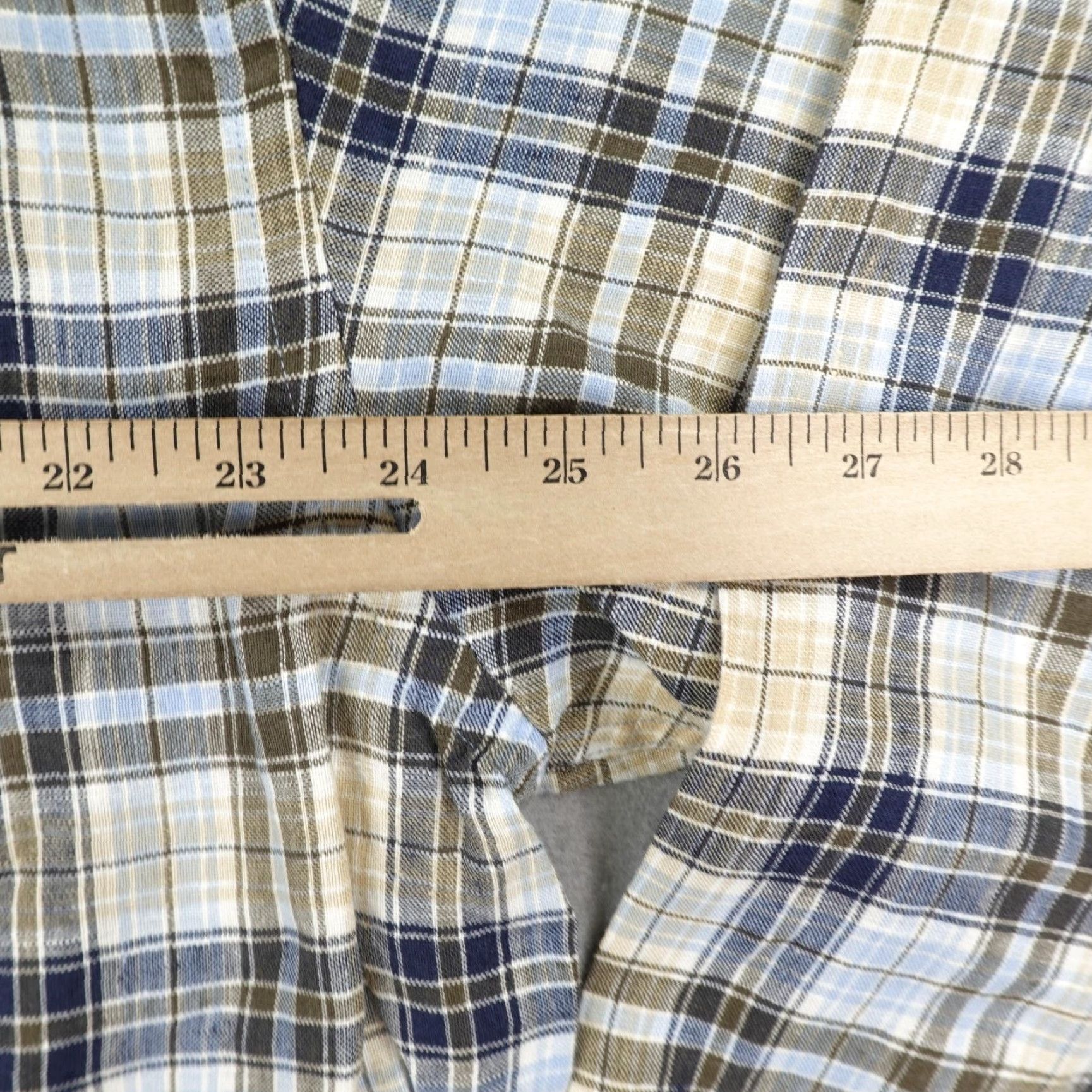 Brooks Brothers Brooks Brothers Shirt Mens Large Blue Brown Plaid Button up Linen Long Sleeve Size US L / EU 52-54 / 3 - 6 Thumbnail