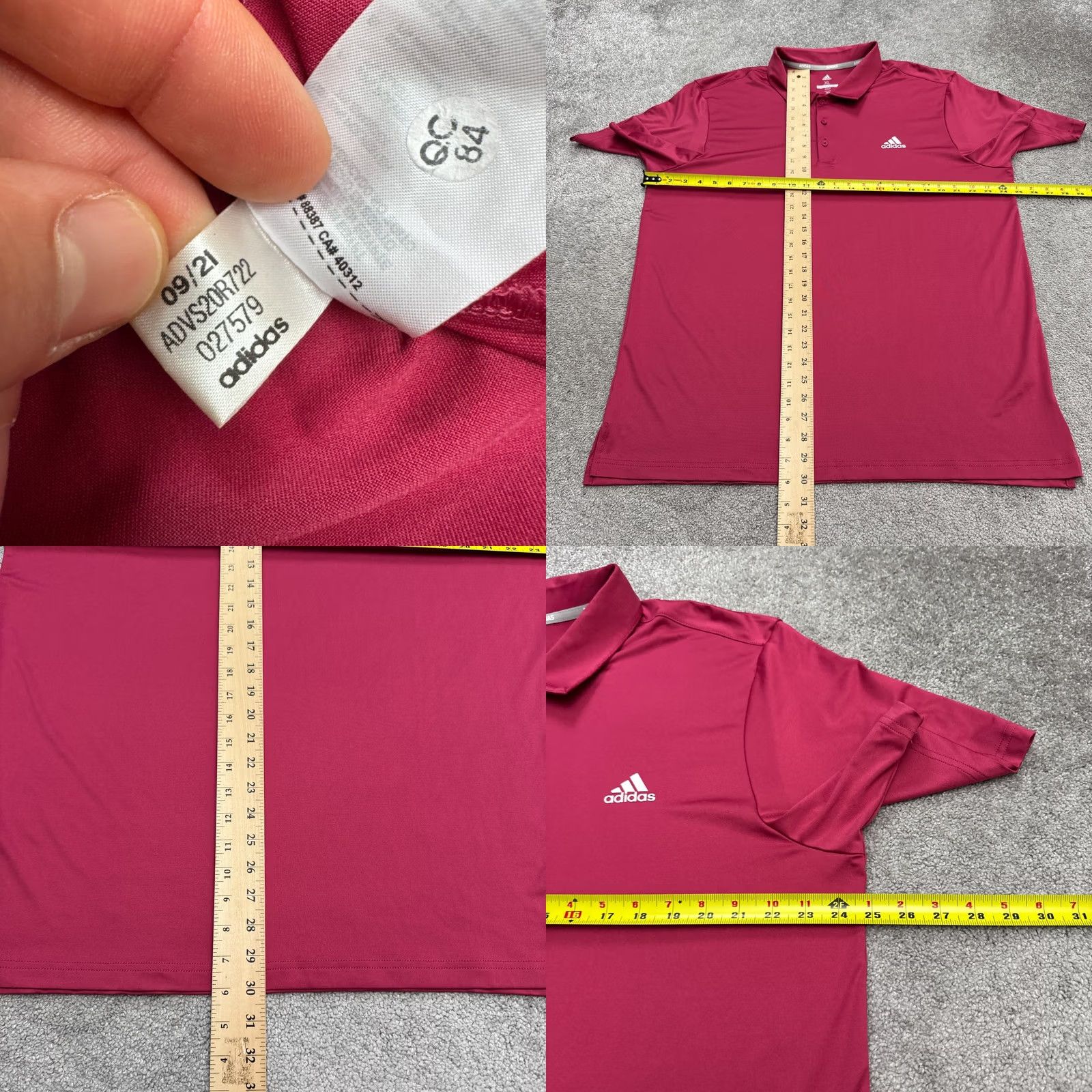 Adidas Adidas Golf Polo Shirt Mens XL Pink Raspberry Short Sleeve Activewear Shirt Size US XL / EU 56 / 4 - 8 Thumbnail