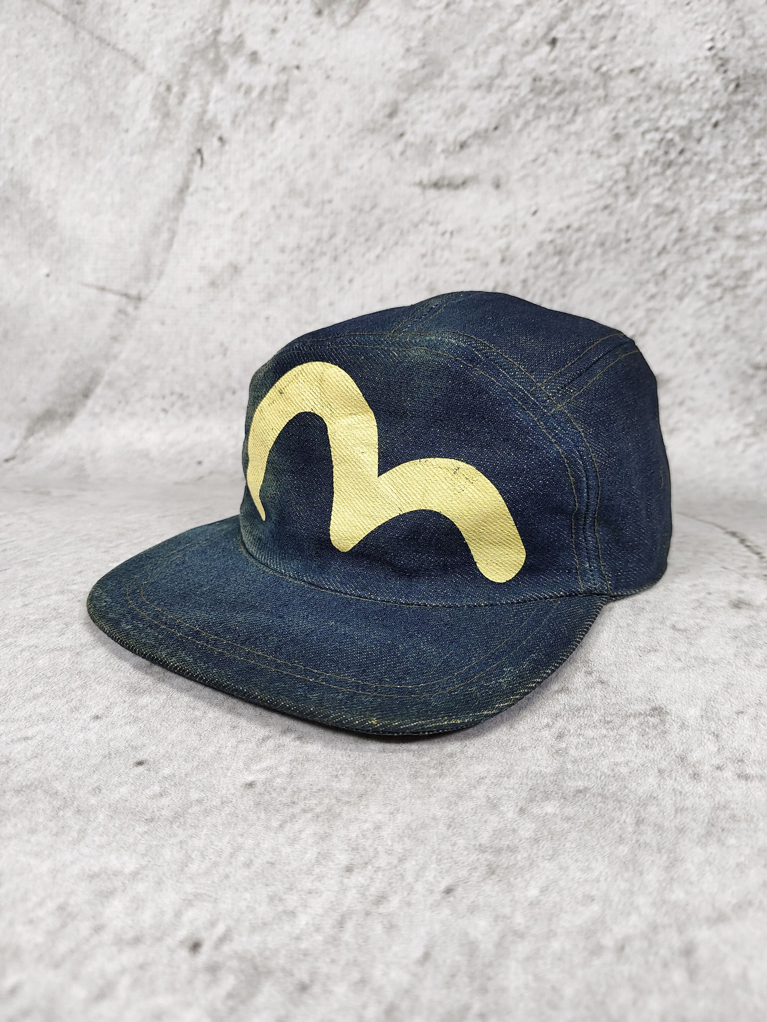 Evisu 90s EVIS🇯🇵Rare Painted Seagull Logo Denim Work Archive Cap Size ONE SIZE - 3 Thumbnail