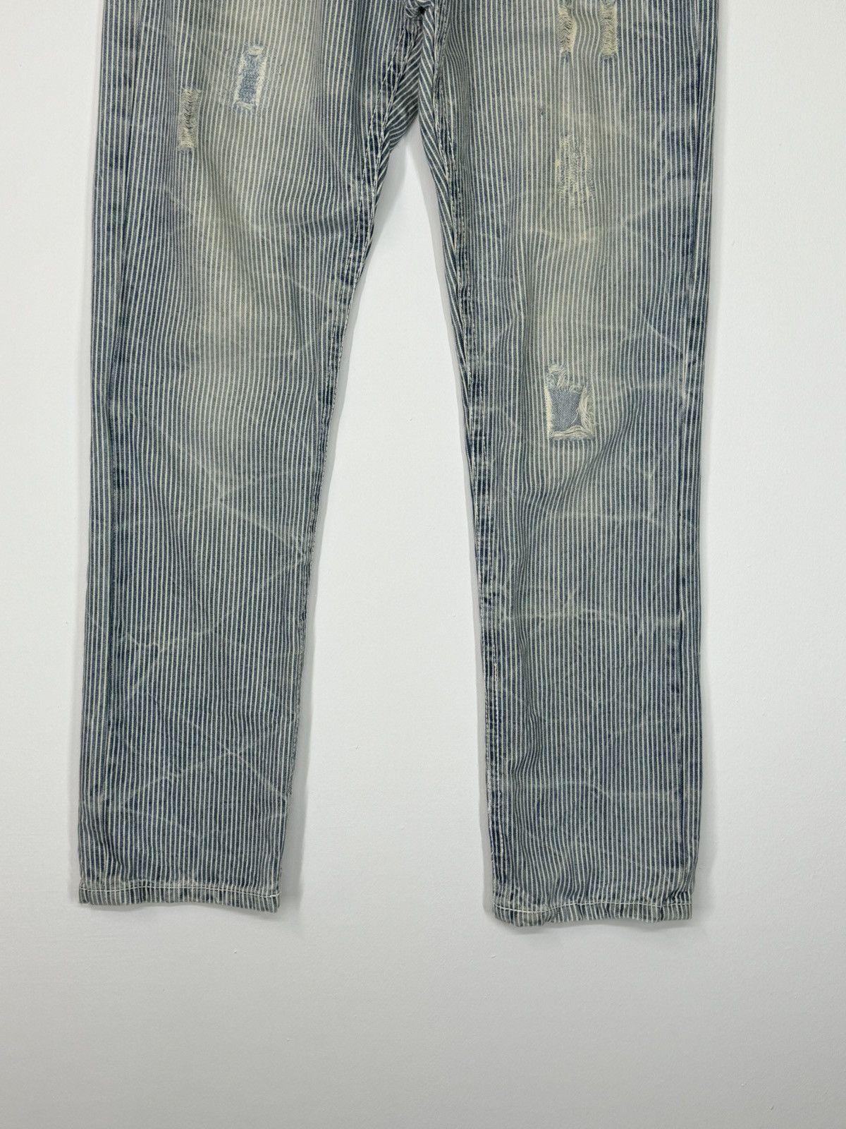 Hysteric Glamour × Japanese Brand Distressed Striped Patches i ❤️ Copper Smith Denim Jeans Size US 31 - 6 Thumbnail