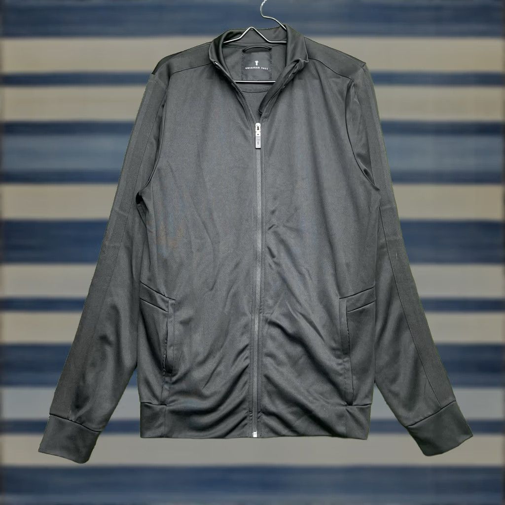 Vintage American Tall Track Jacket Mens MT Full Zip Hooded Fleece Sweatshirt Black Cotton Polyester Size US M / EU 48-50 / 2 - 1 Thumbnail