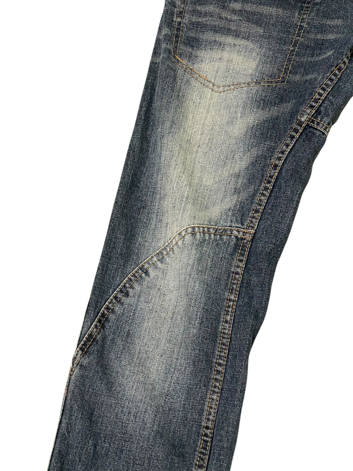 Japanese Brand Slim Jeans Made in Heaven Faded Distress 7🟦 Size US 33 - 4 Thumbnail
