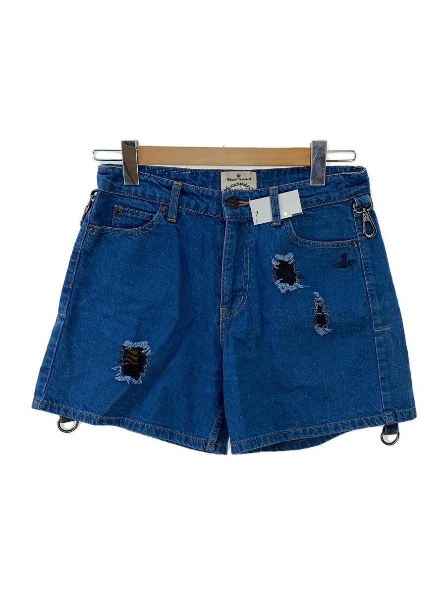 image of Vivienne Westwood Orb Denim Shorts in Blue, Women's (Size 30)