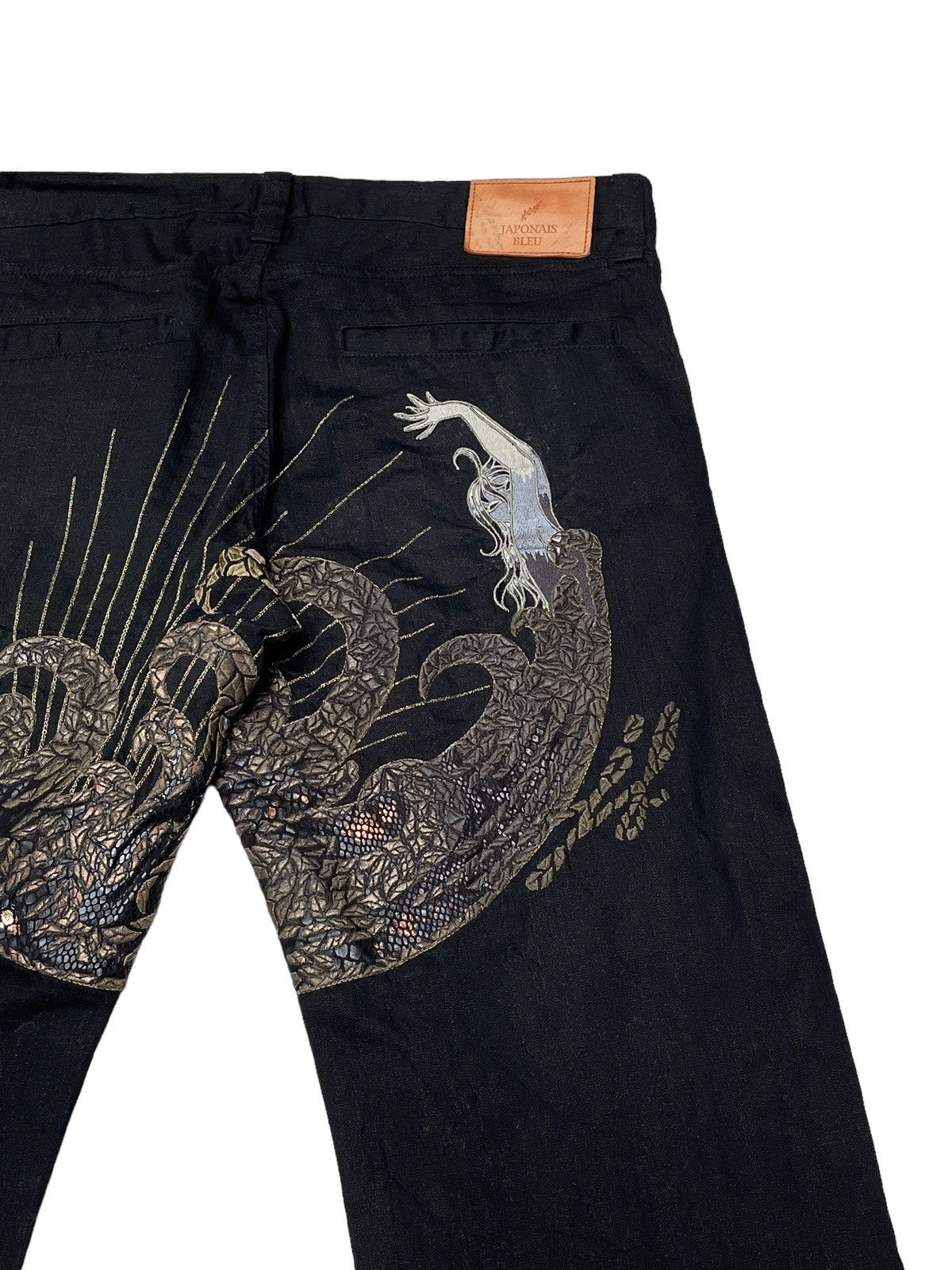 Japanese Brand × Vintage Vintage Brand Japonais Bleu Sukajan Baggy Jeans 2000s Size US 38 / EU 54 - 7 Thumbnail