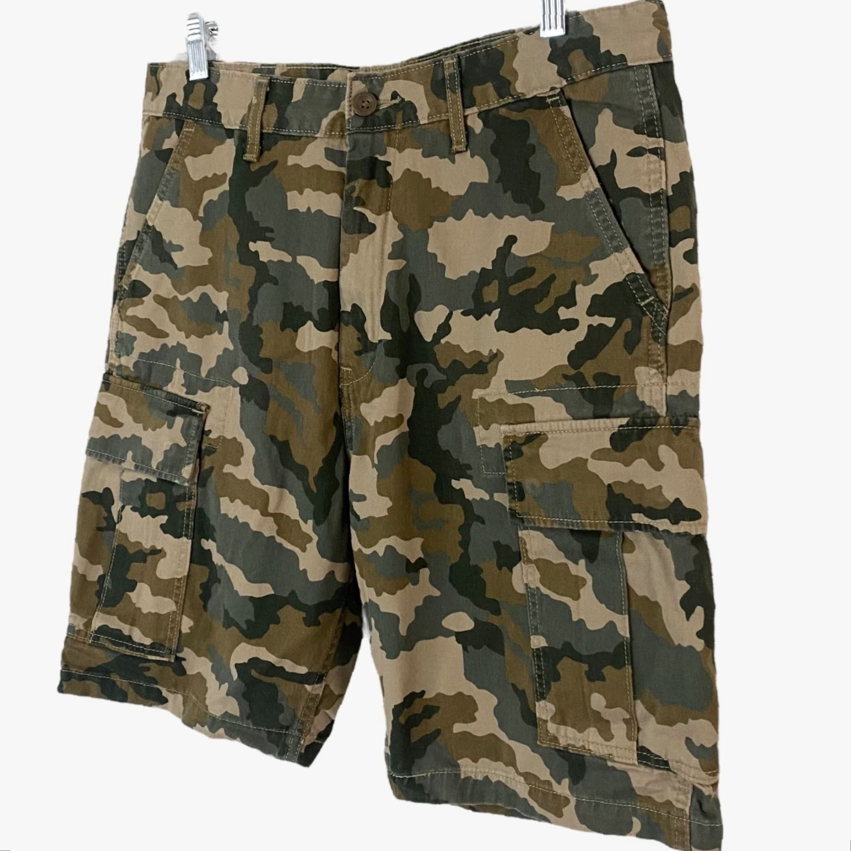 Levi's Levi's Carrier Cargo Shorts Green Camouflage Cotton-Twill Men's 32 Relaxed Fit 6-Pockets Casual Travel Workwear Cargo Shorts Size US 32 / EU 48 - 3 Thumbnail