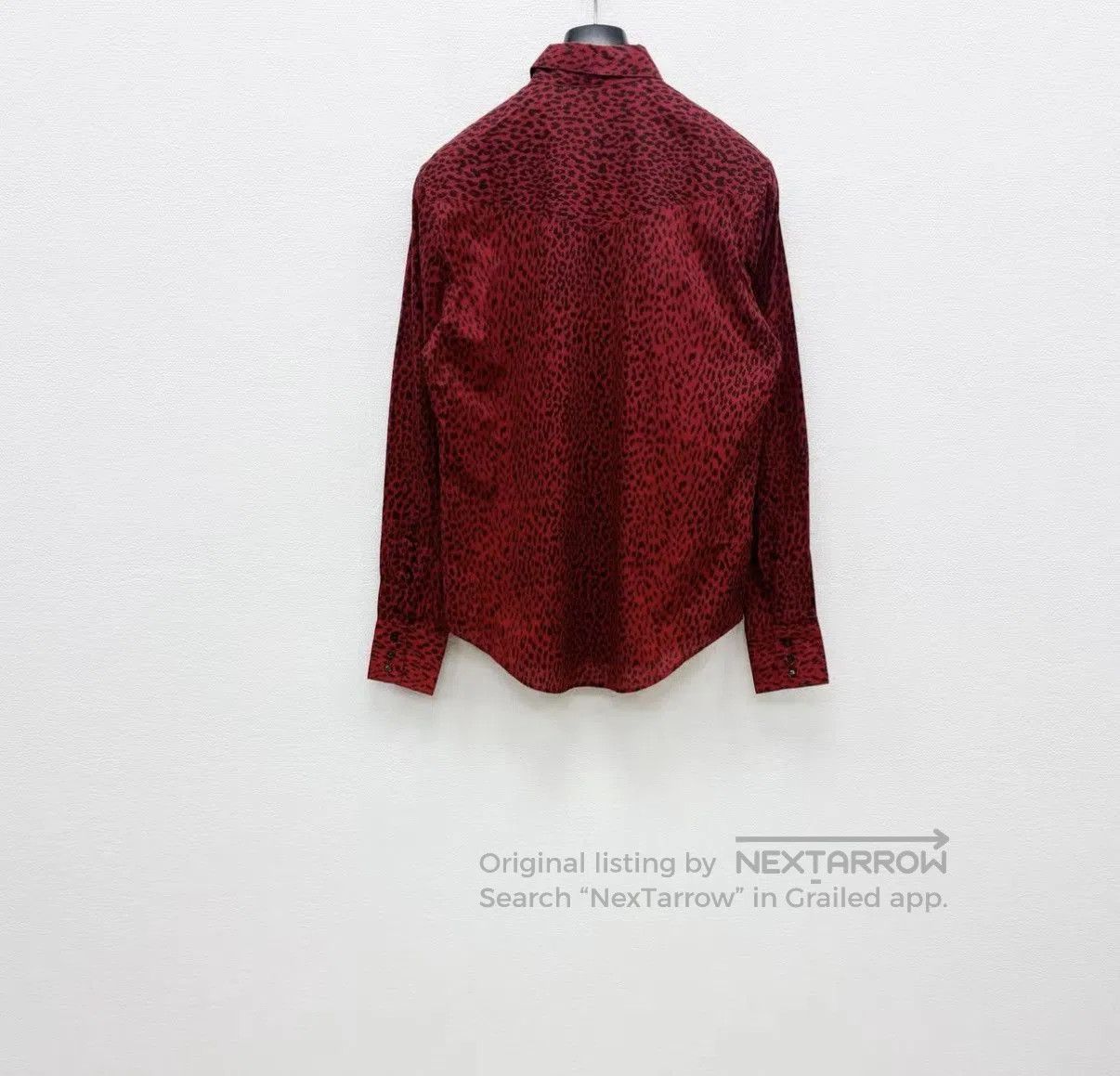 Saint Laurent Paris Red Leopard Print Long Sleeve Button. Size US XS / EU 42 / 0 - 4 Thumbnail