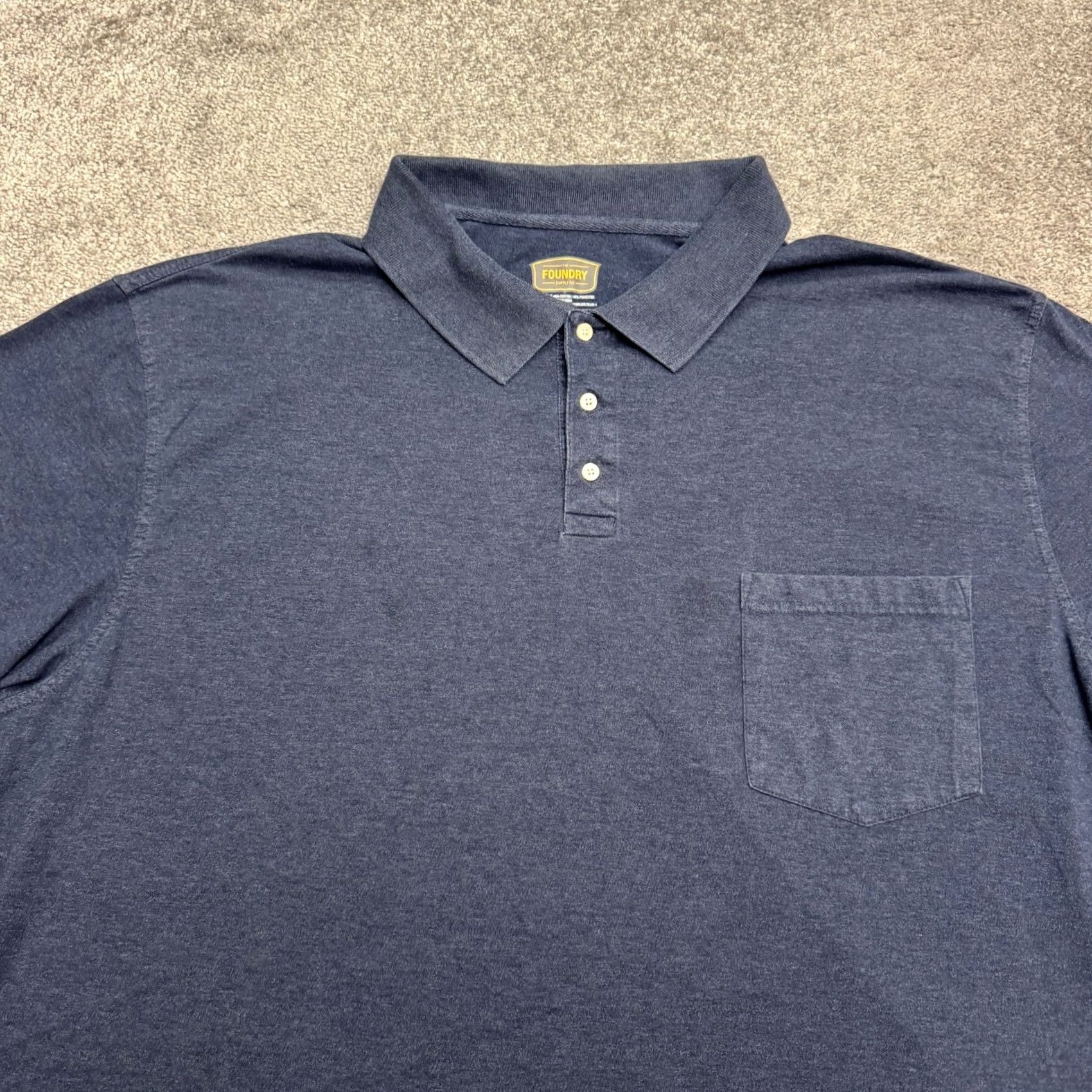 Vintage Foundry Supply Co Polo Shirt Mens 4XL Navy Blue Short Sleeve Pocket Casual Size US XXL / EU 58 / 5 - 4 Thumbnail