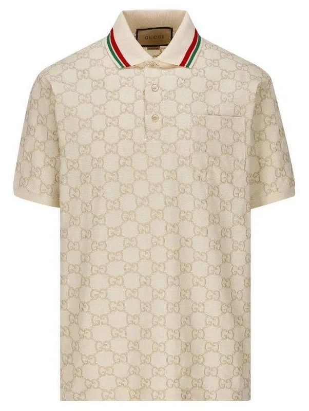 Gucci Gucci Men's Love Parade Monogrammed Cream Polo Shirt Size US L / EU 52-54 / 3 - 1 Thumbnail