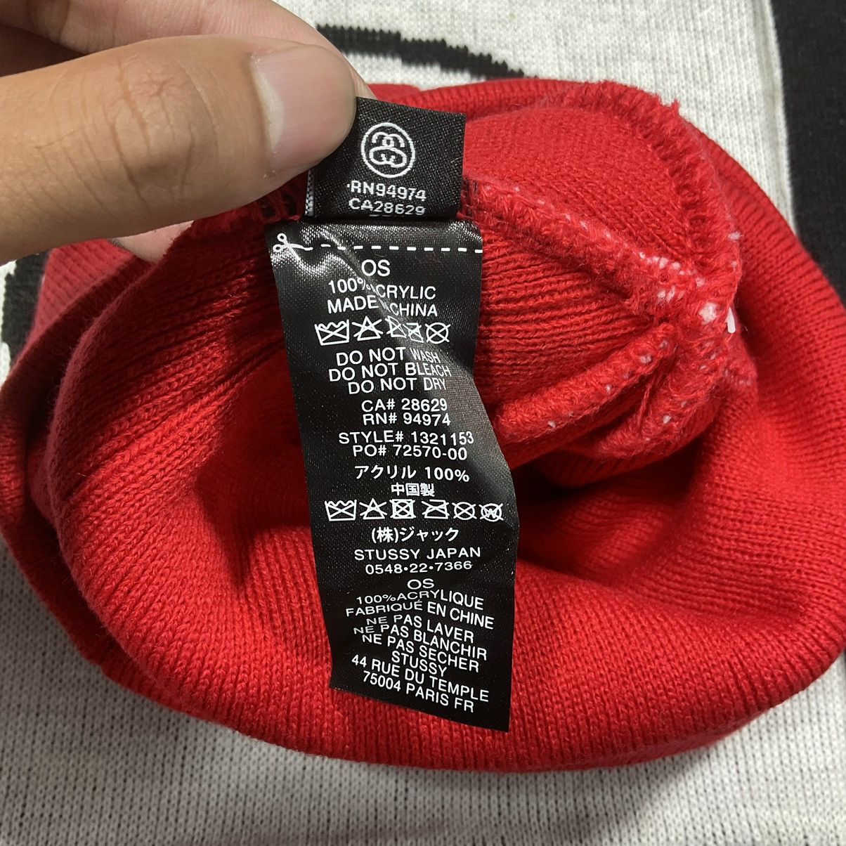Stussy × Vintage STUSSY SPORT JACQUARD SKULLCAP RED Size ONE SIZE - 4 Thumbnail