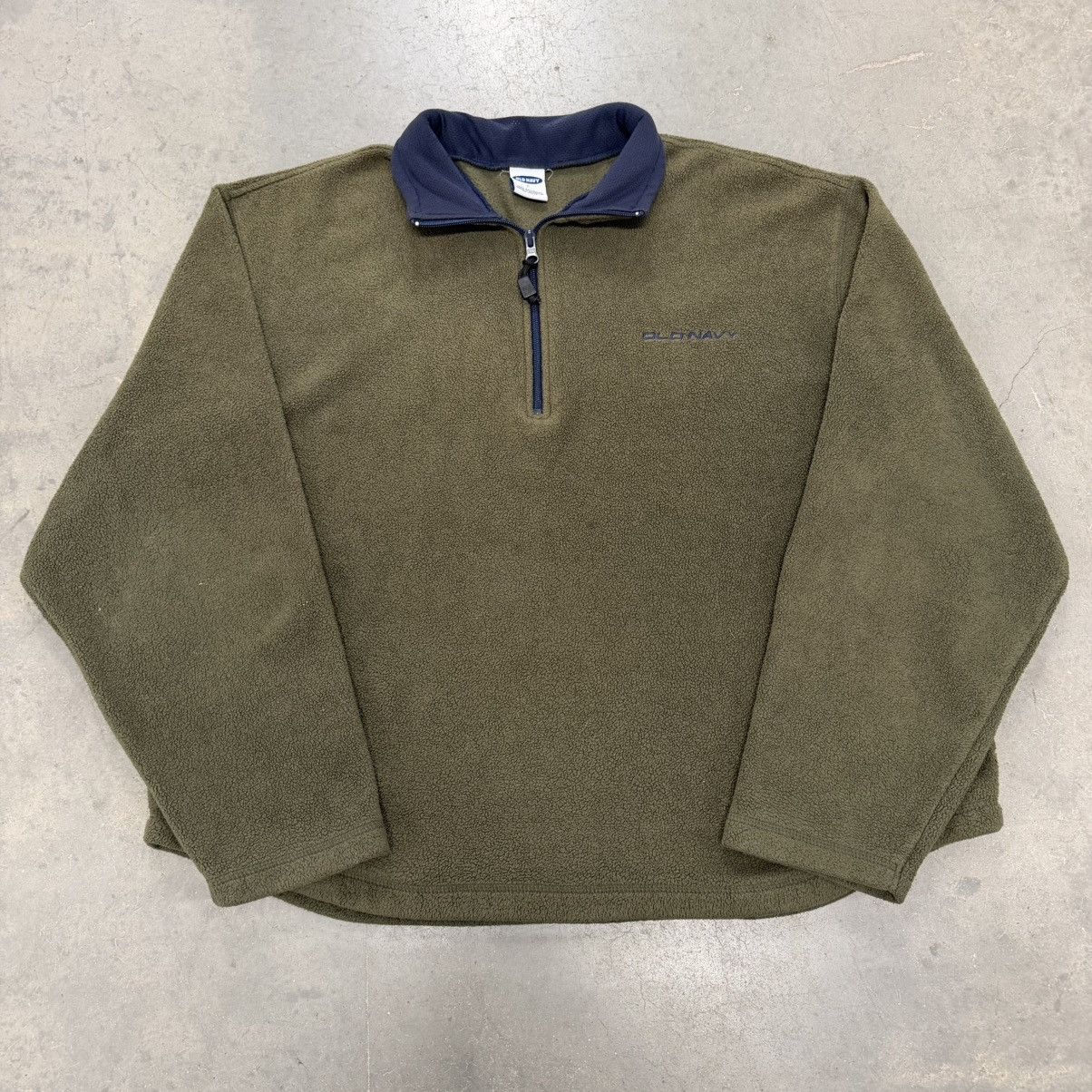 Old Navy Old Navy Olive Green Fleece Quarter Zip Pullover Size L Size US L / EU 52-54 / 3 - 1 Thumbnail