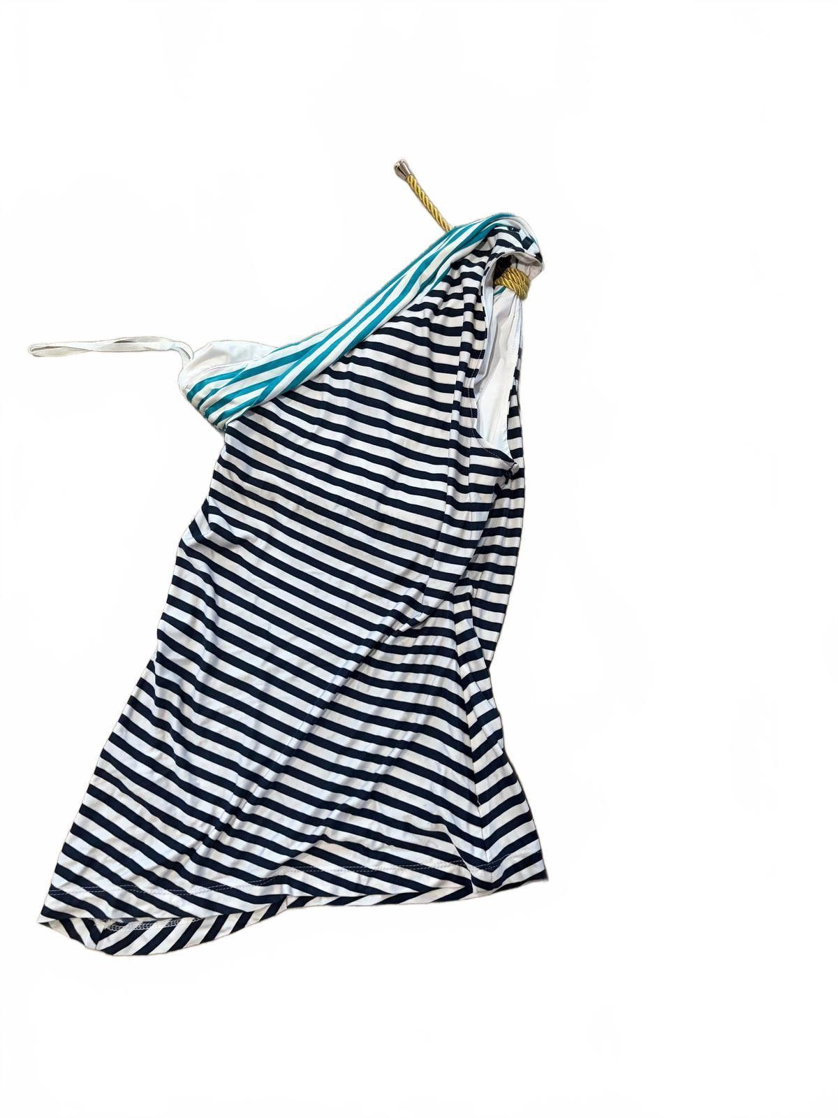 Other Etcetera Striped One-Shoulder Dress with Rope Detail sz S Size S / US 4 / IT 40 - 1 Thumbnail