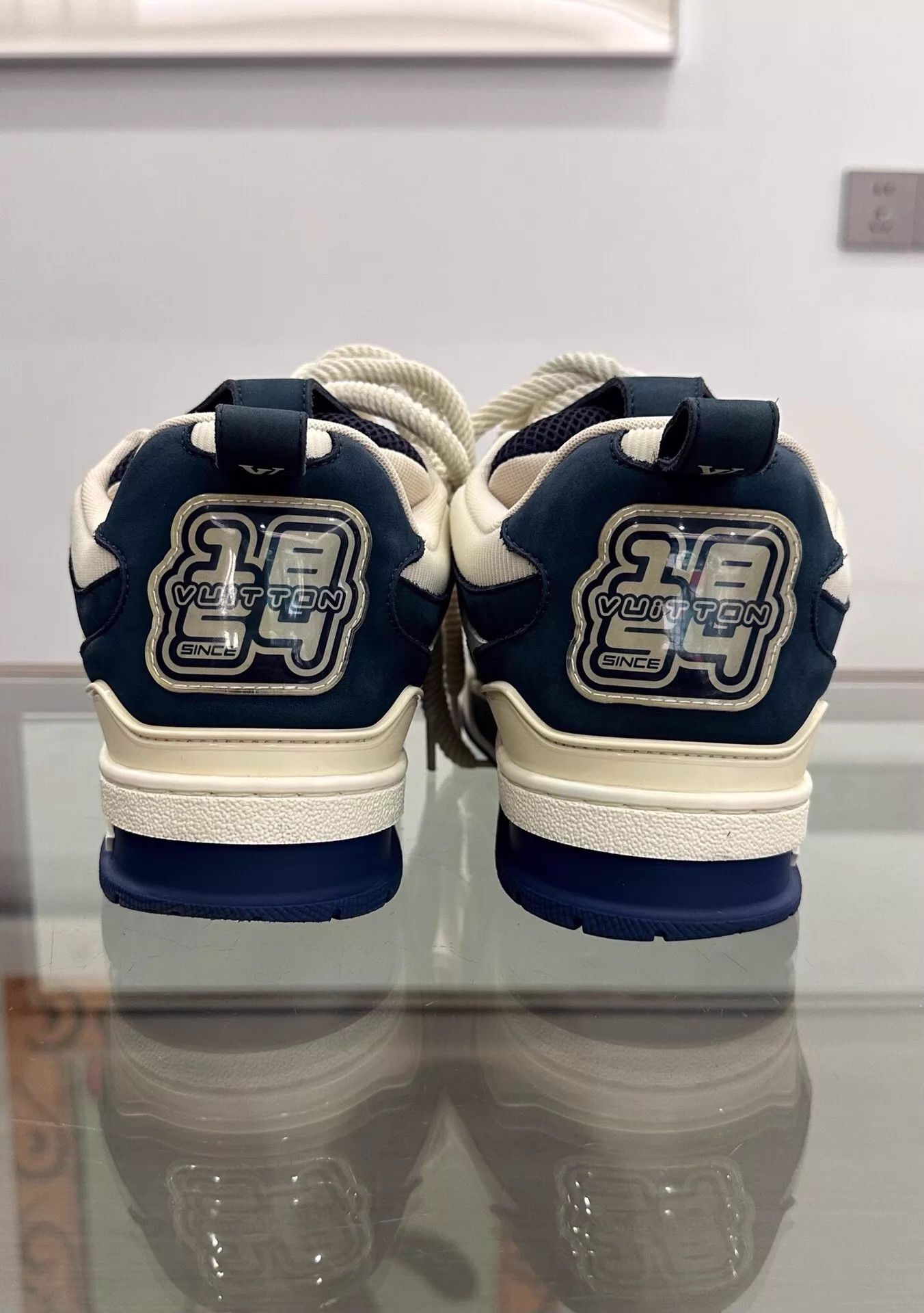 Louis Vuitton LV Men's Blue White Monogram Skate Sneakers 7(41) 99 New Size US 8 / EU 41 - 5 Thumbnail