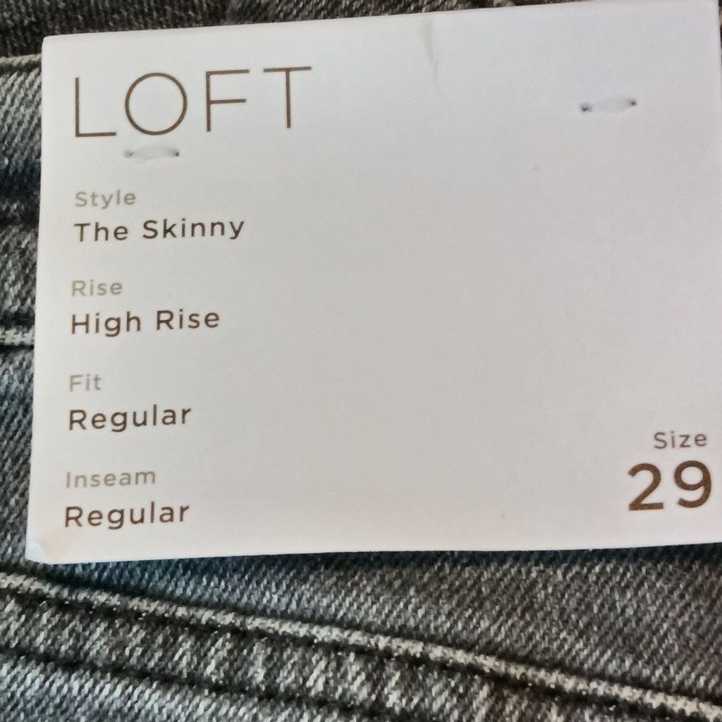 Loft LOFT Button Front Skinny Jeans Light Vapor Gray Size 29 NWT Size 29" - 7 Thumbnail