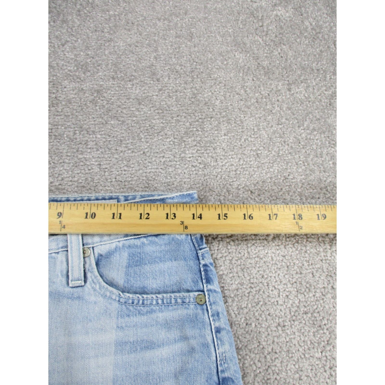 Denime VINTAGE Adriano Goldschmied Mini Skirt Womens 25 Light Denim Blue Short Zip Zipper AG Size 42" / US 20 - 7 Thumbnail