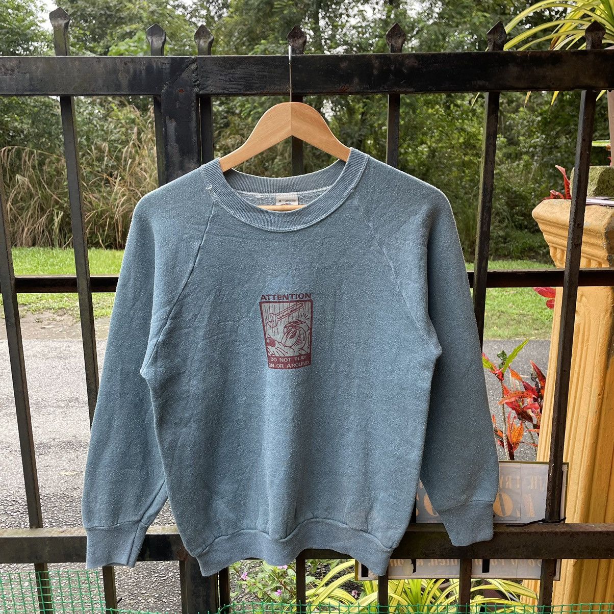 Fruit Of The Loom × Vintage 🔥Vintage 90s ATTENTION Do Not Play Around Sweatshirts Size US XS / EU 42 / 0 - 1 Thumbnail