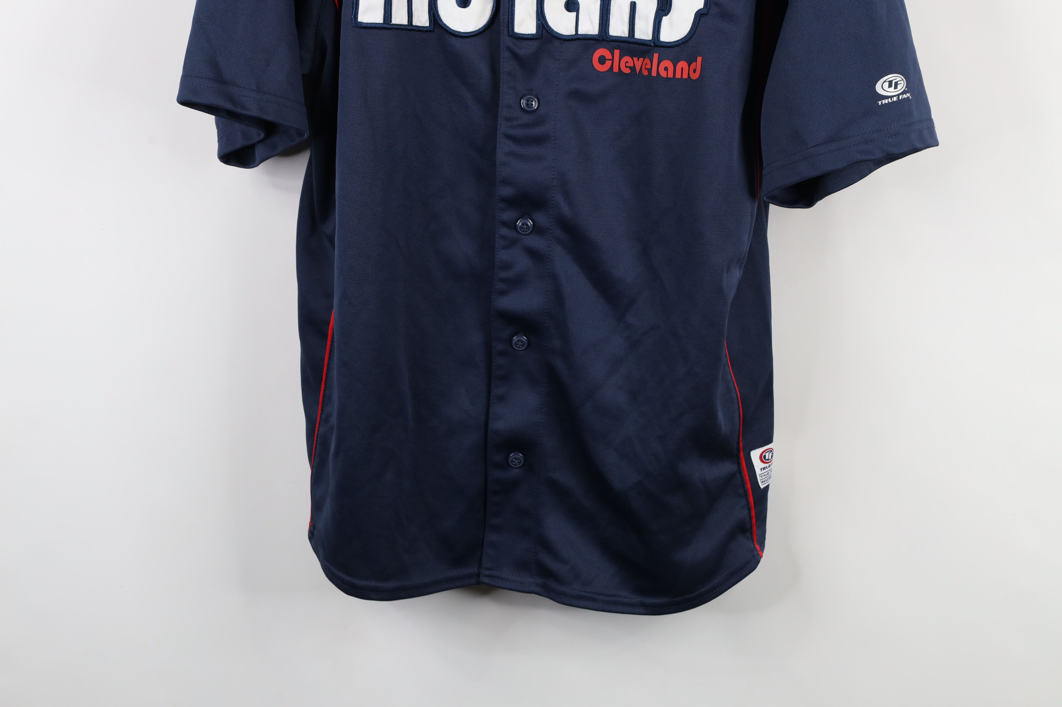 Vintage Vintage Y2K Cleveland Indians Baseball Jersey Navy Blue Red Size US XL / EU 56 / 4 - 3 Thumbnail