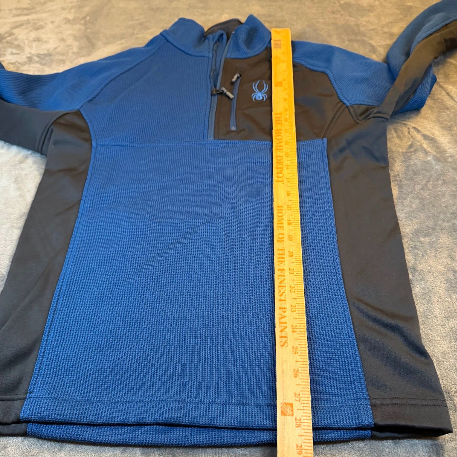Spyder Spyder 1/4 Zip Pullover Top Waffle Knit Performance Blue Mens Large Size US L / EU 52-54 / 3 - 7 Thumbnail