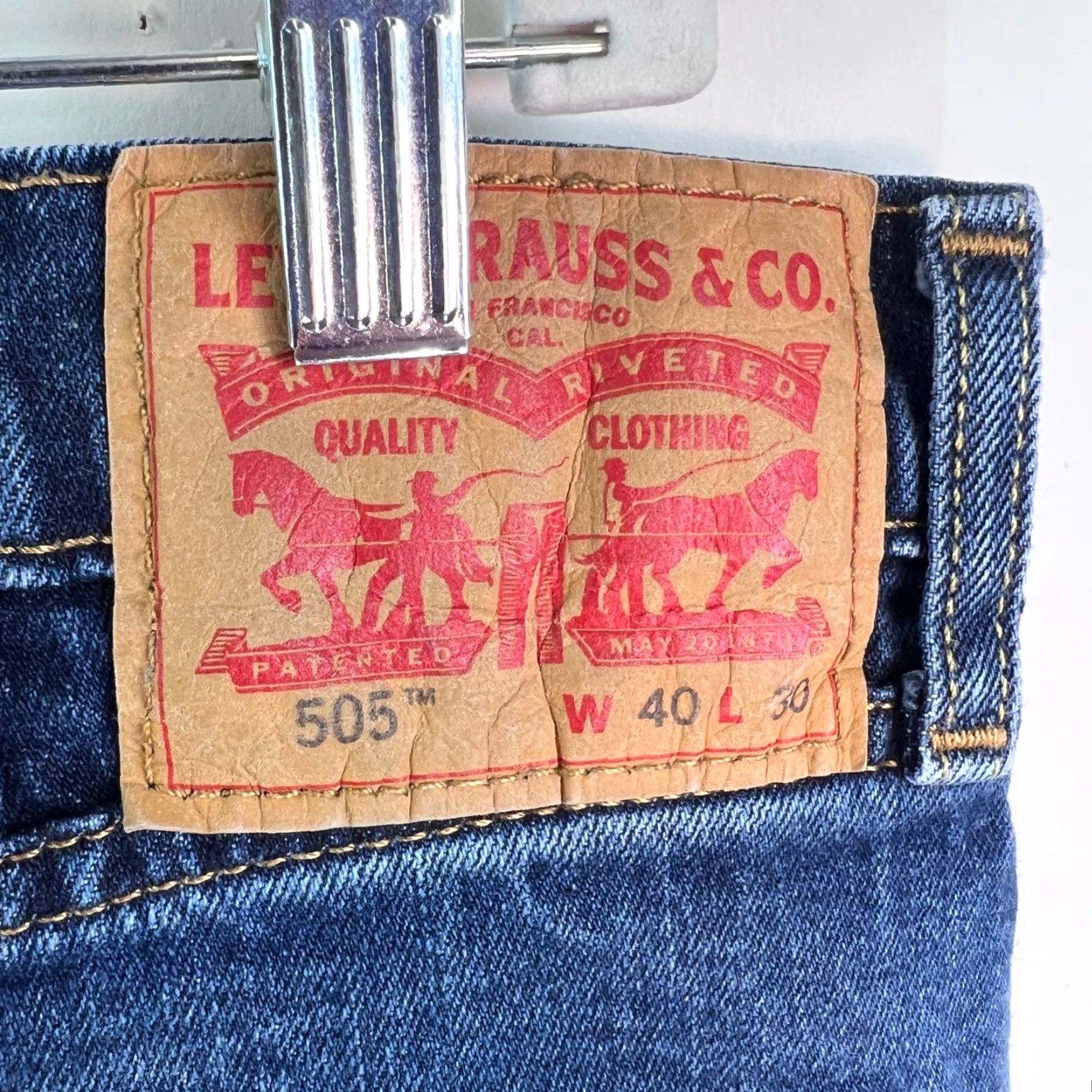 Levi's Levis 505 Jeans Mens Size 40 Blue Straight Regular Fit Workwear 40 X 30 Size US 40 / EU 56 - 4 Thumbnail