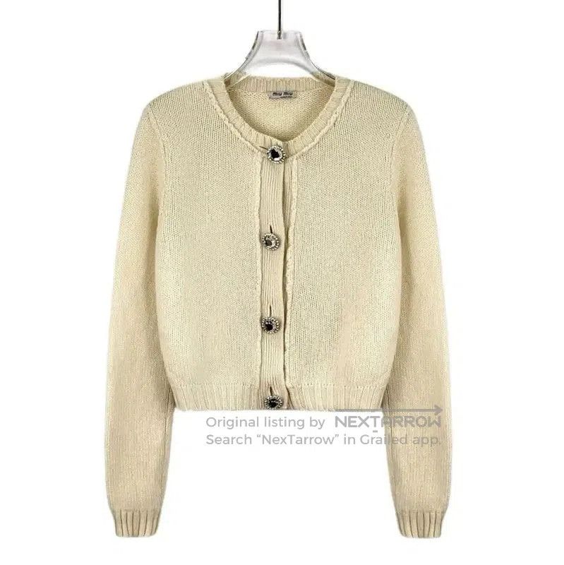 Miu Miu Beige Cashmere Cardigan for Women .