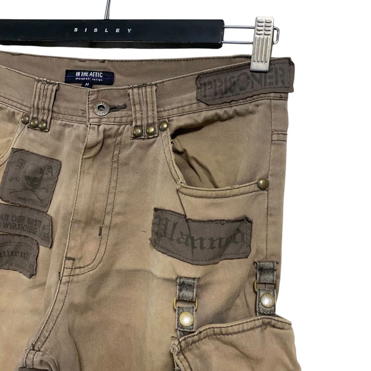 Japanese Brand IN THE ATTIC Sunfaded Holster Cargo Pants Flare Patches Size US 30 / EU 46 - 4 Thumbnail