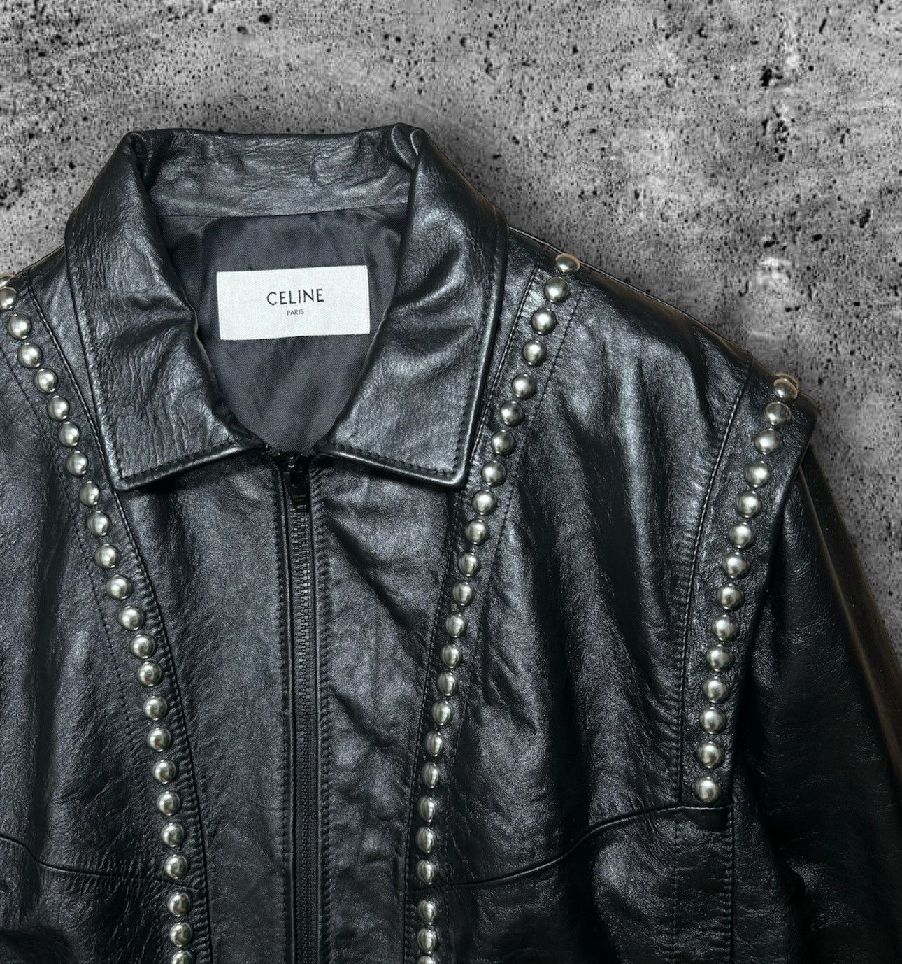 Celine × Hedi Slimane CELINE HOMME “FW22 STUDDED LEATHER