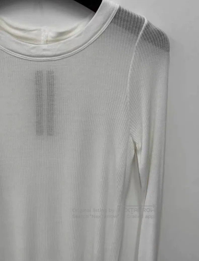 Rick Owens Rick Owens Ladies White Slim Fit Long Sleeve T-Shirt Size S / US 4 / IT 40 - 4 Thumbnail