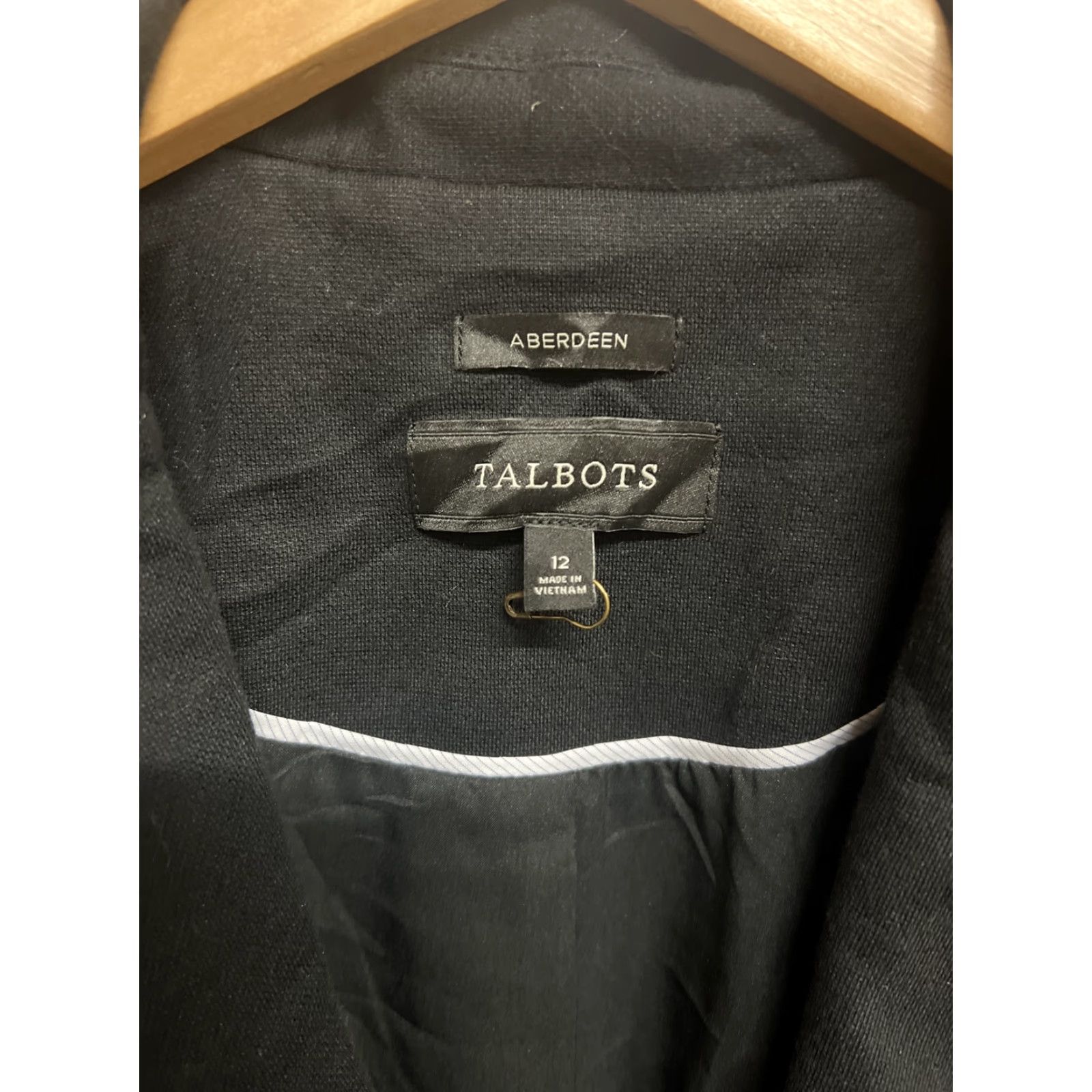 Talbots TALBOTS Women Blazer Aberdeen Jacket Black 12 Polyester Blazer Knit Short Sleeve Pockets Vintage No Size XL / US 12-14 / IT 48-50 - 2 Thumbnail