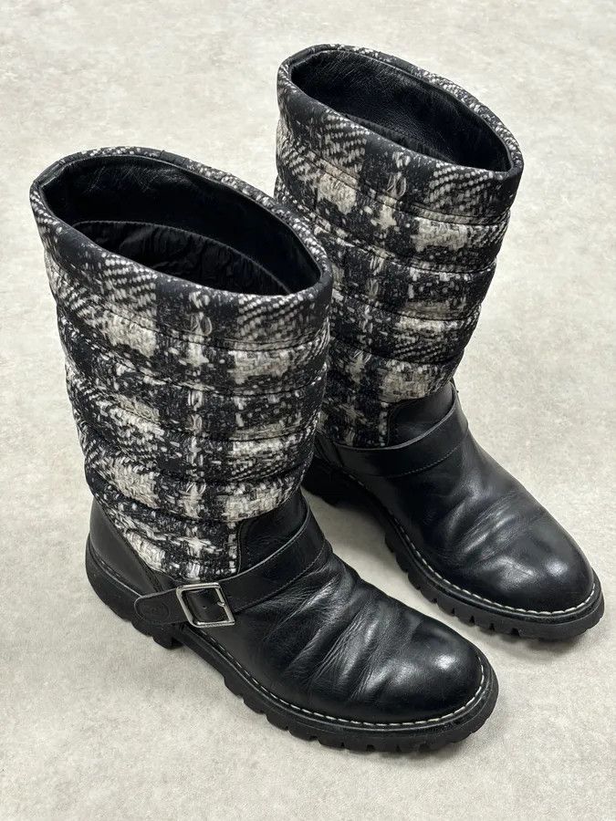 Chanel Chanel Black Leather Quilted Biker Boots Size US 8 / IT 38 - 4 Thumbnail