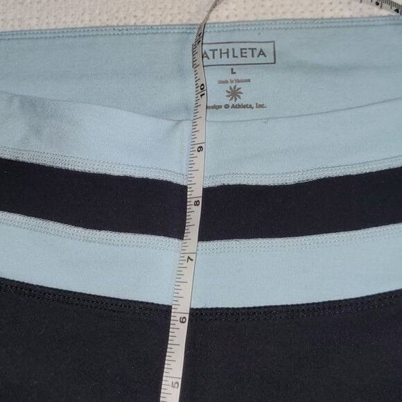 Athleta Athleta Banded Sz. L Black & Lt. Blue Flared Athletic Pants Size 31" - 5 Thumbnail