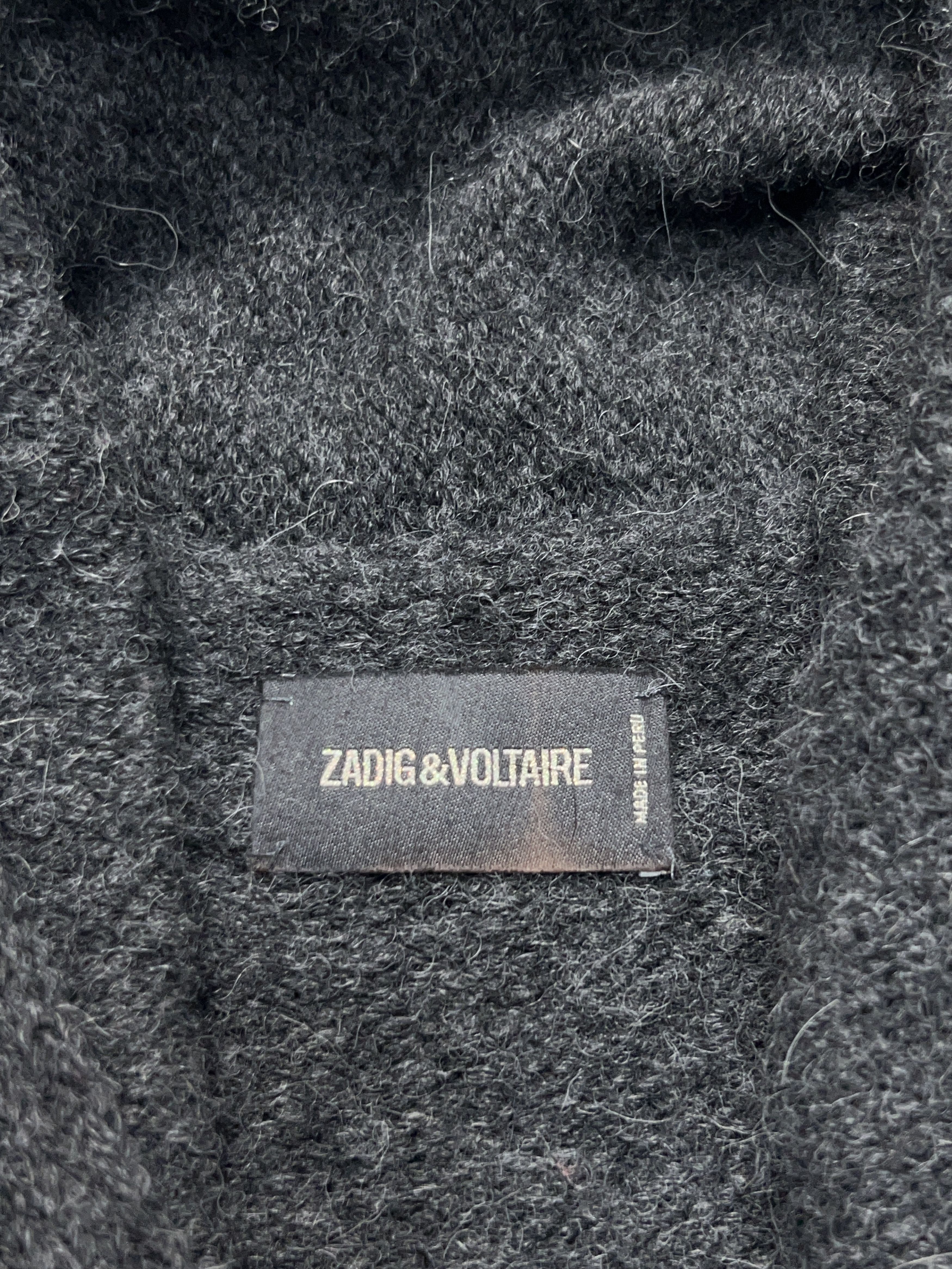 Zadig & Voltaire MIA BWN Gray Open Cardigan Sweater Alpaca Wool Size XS/S Size S / US 4 / IT 40 - 5 Thumbnail