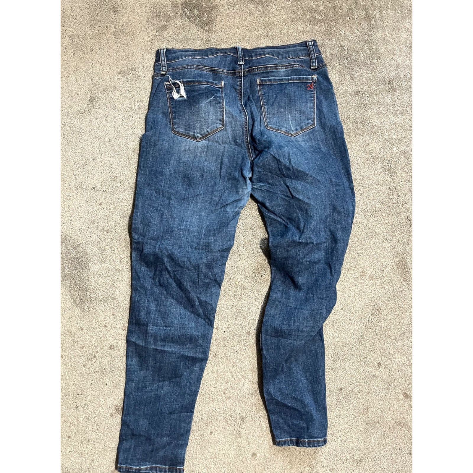 Vintage Special A Jeans Dark Wash Distressed Skinny Jeans Jr. Size 13 Womens Jeans Distressed Skinny 13 Blue 90s? Size 34" / US 12 / IT 48 - 3 Thumbnail